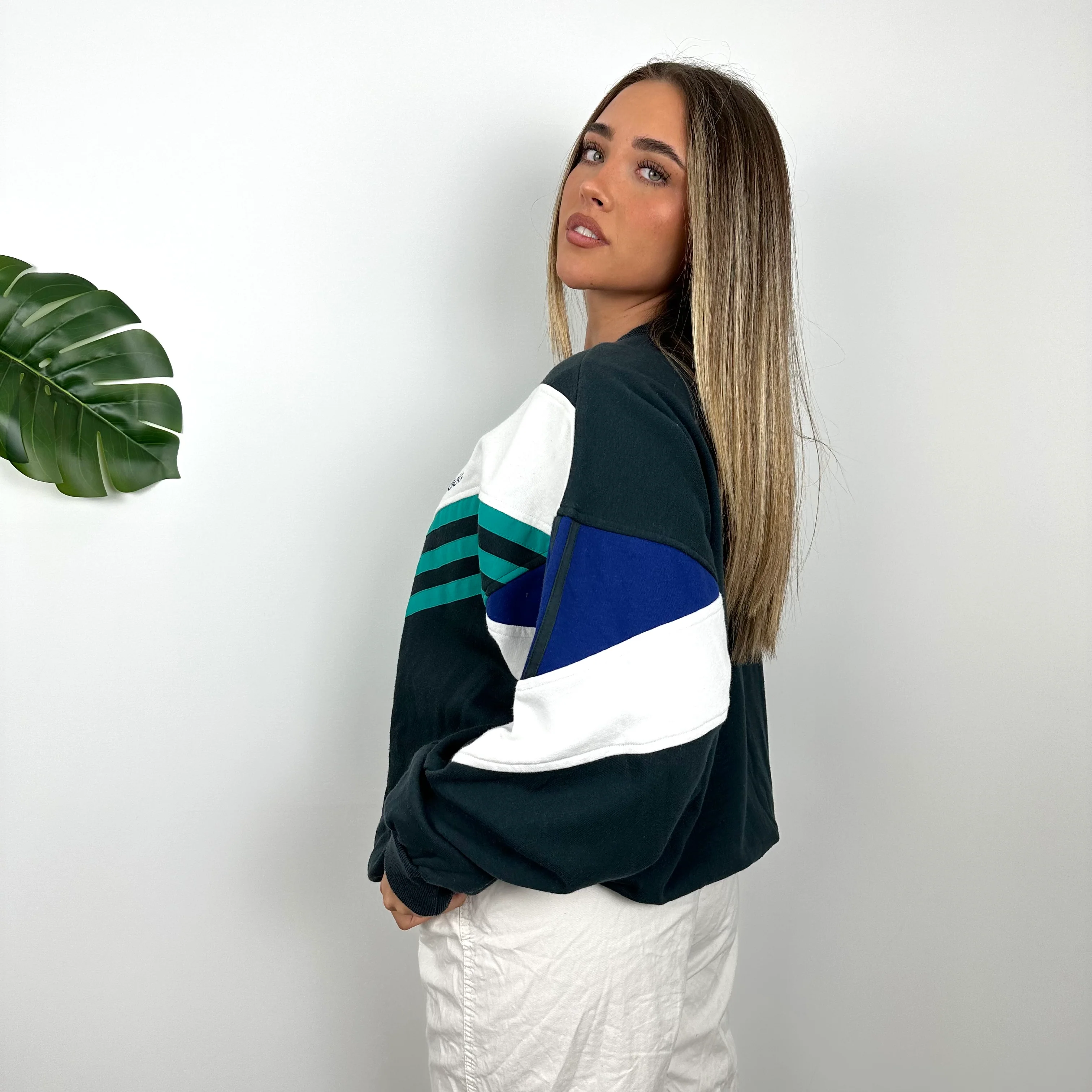 Adidas Embroidered Spell Out Colour Block Sweatshirt (L) - Image 6