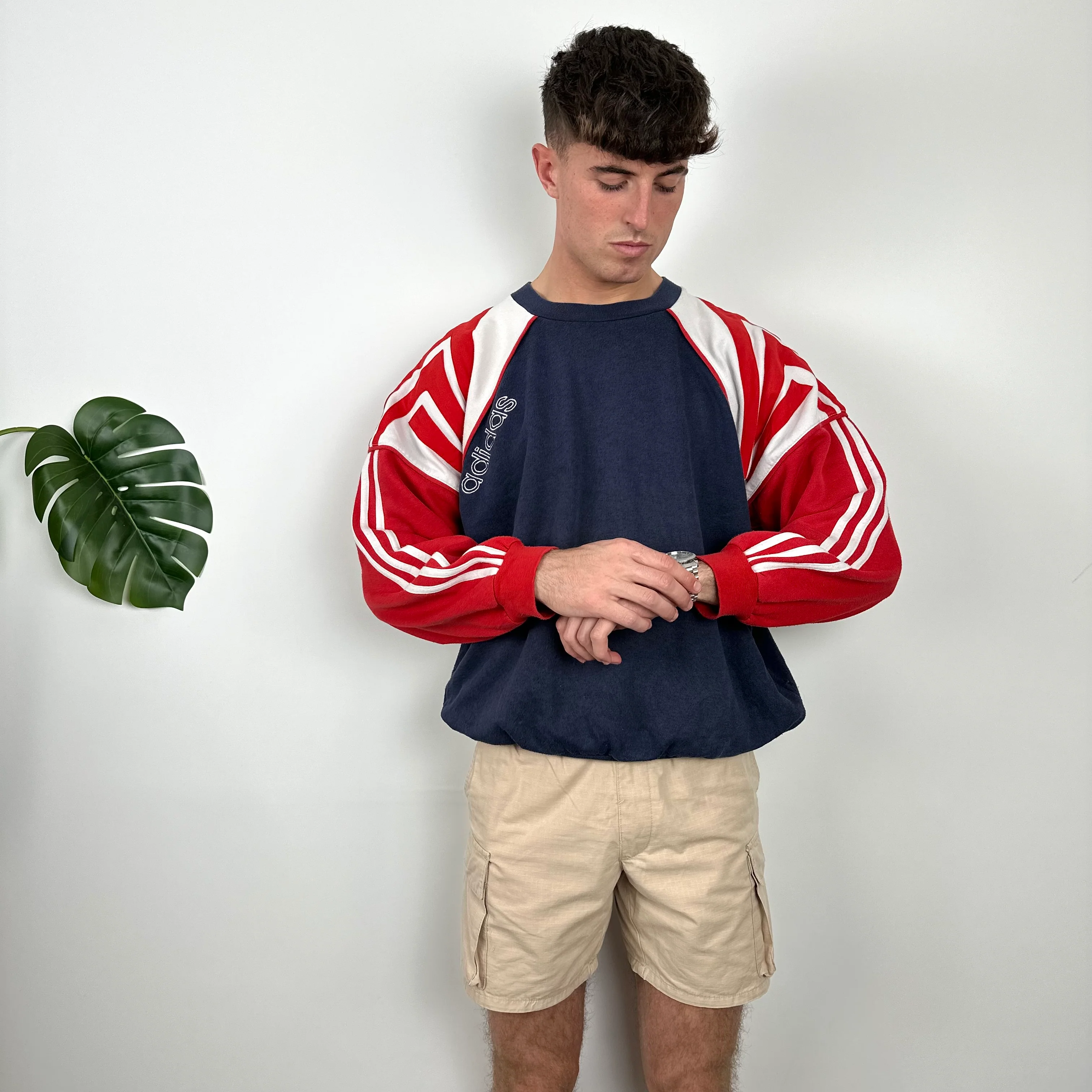 Adidas Embroidered Spell Out Colour Block Sweatshirt (L) - Image 2