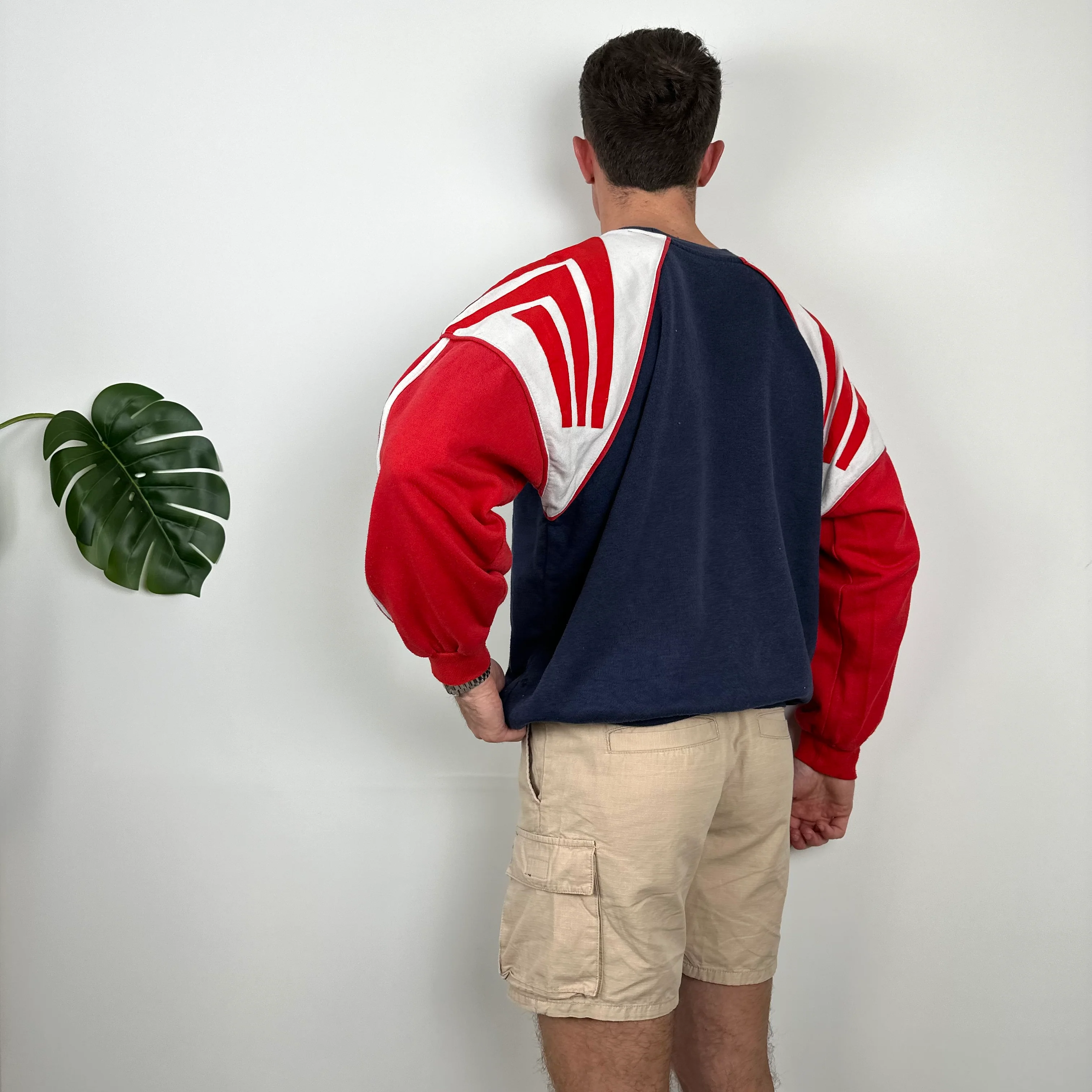 Adidas Embroidered Spell Out Colour Block Sweatshirt (L) - Image 6