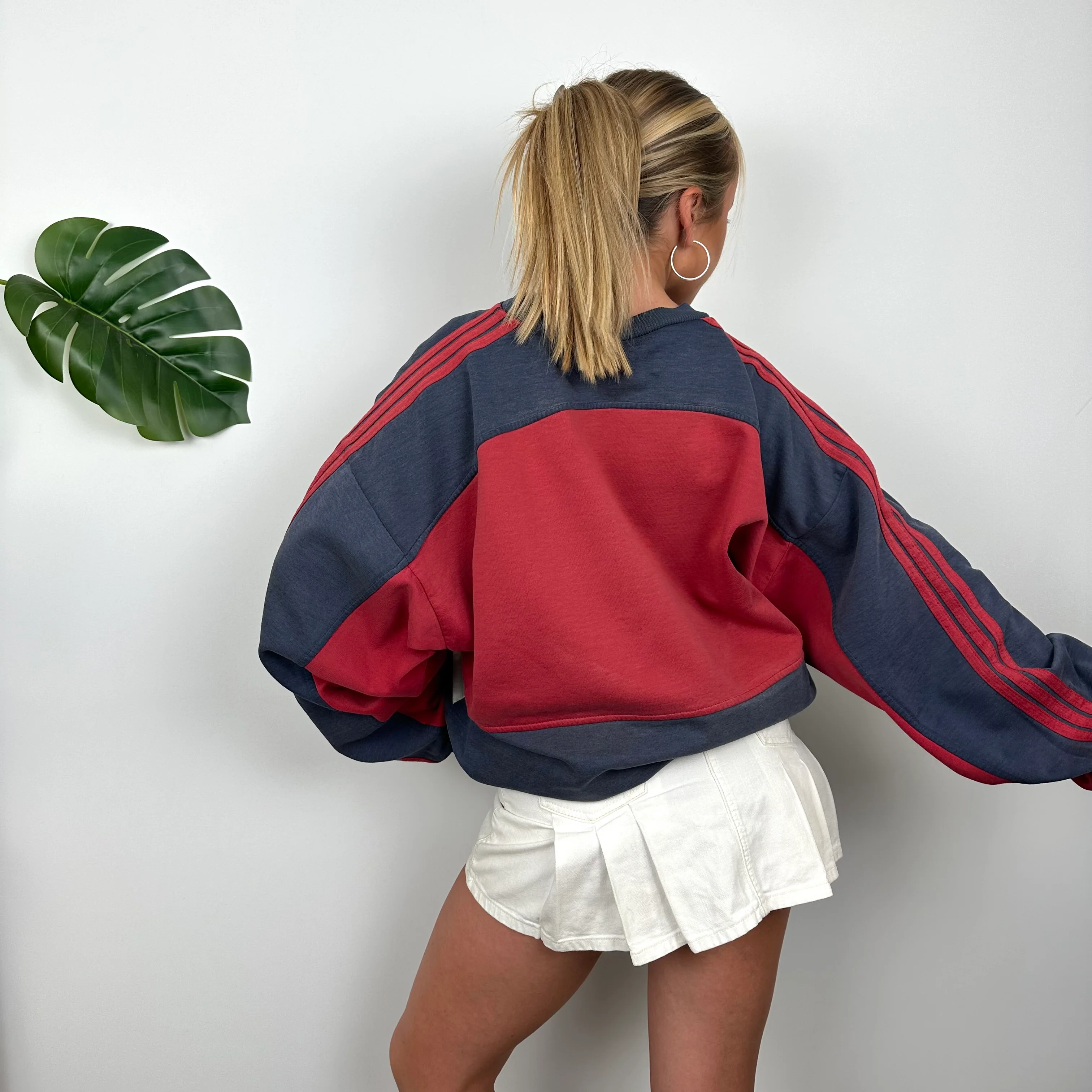 Adidas Embroidered Spell Out Colour Block Sweatshirt (XL) - Image 5