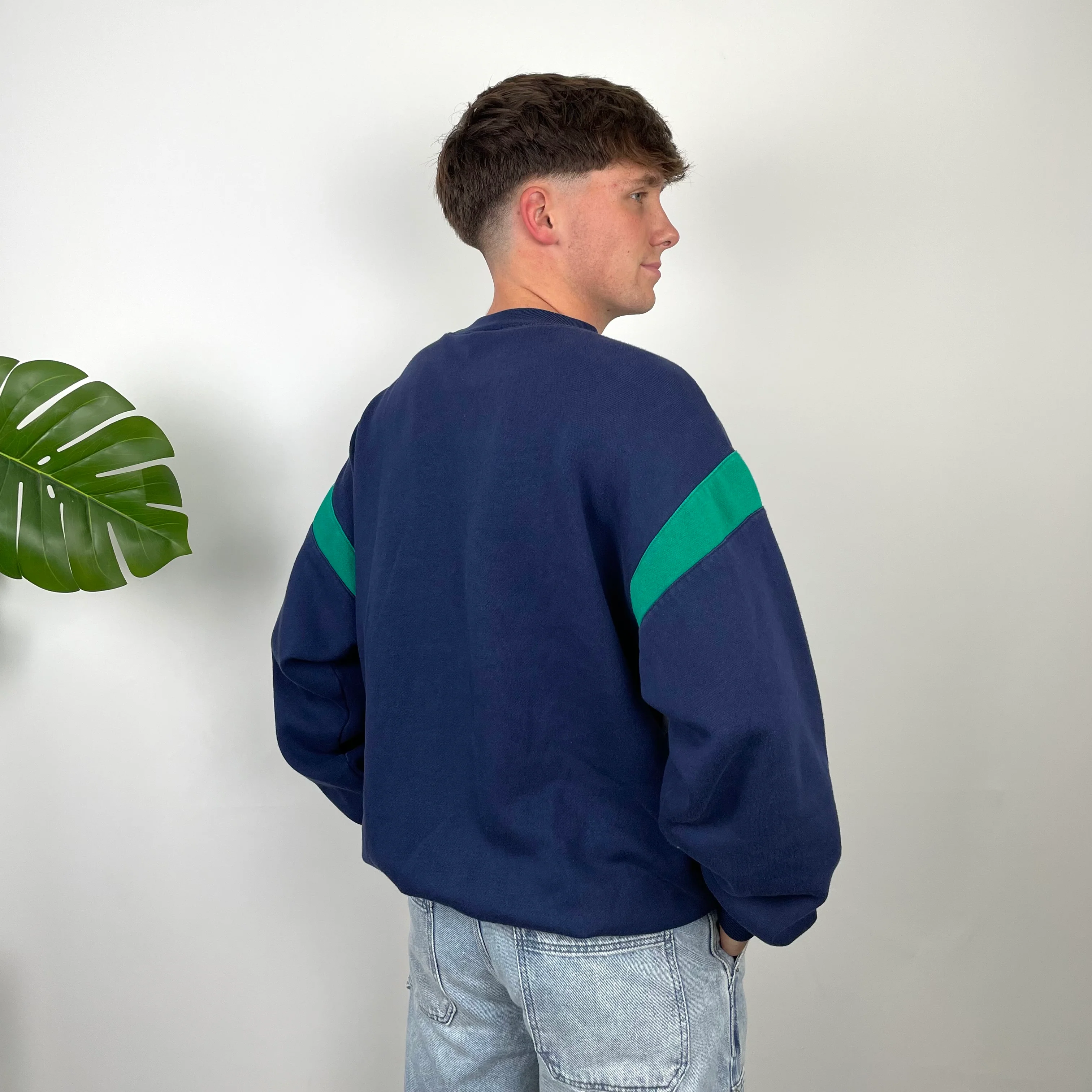 Adidas Embroidered Spell Out Colour Block Sweatshirt (L) - Image 4