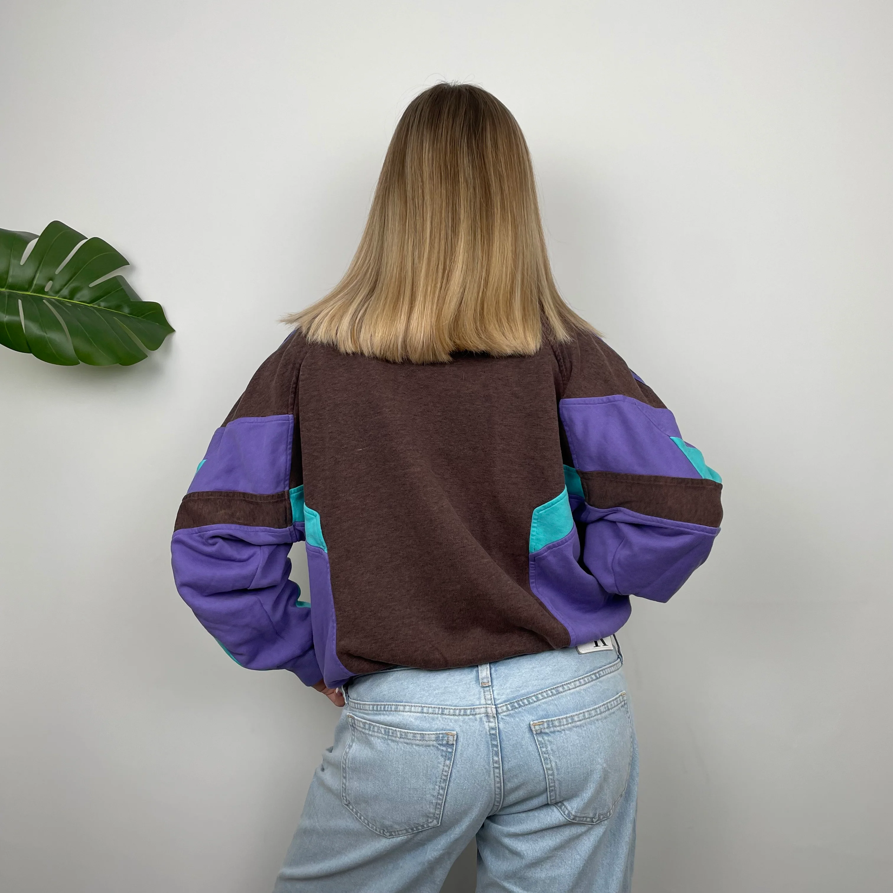 Adidas Embroidered Spell Out Colour Block Sweatshirt (S) - Image 10