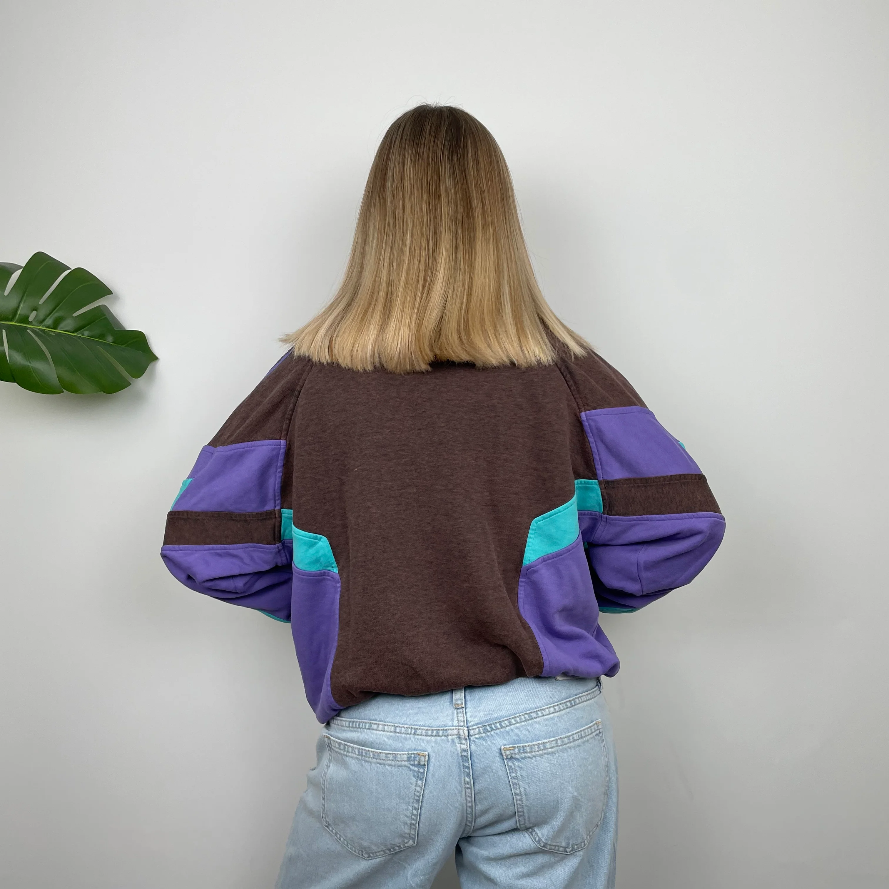 Adidas Embroidered Spell Out Colour Block Sweatshirt (S) - Image 7