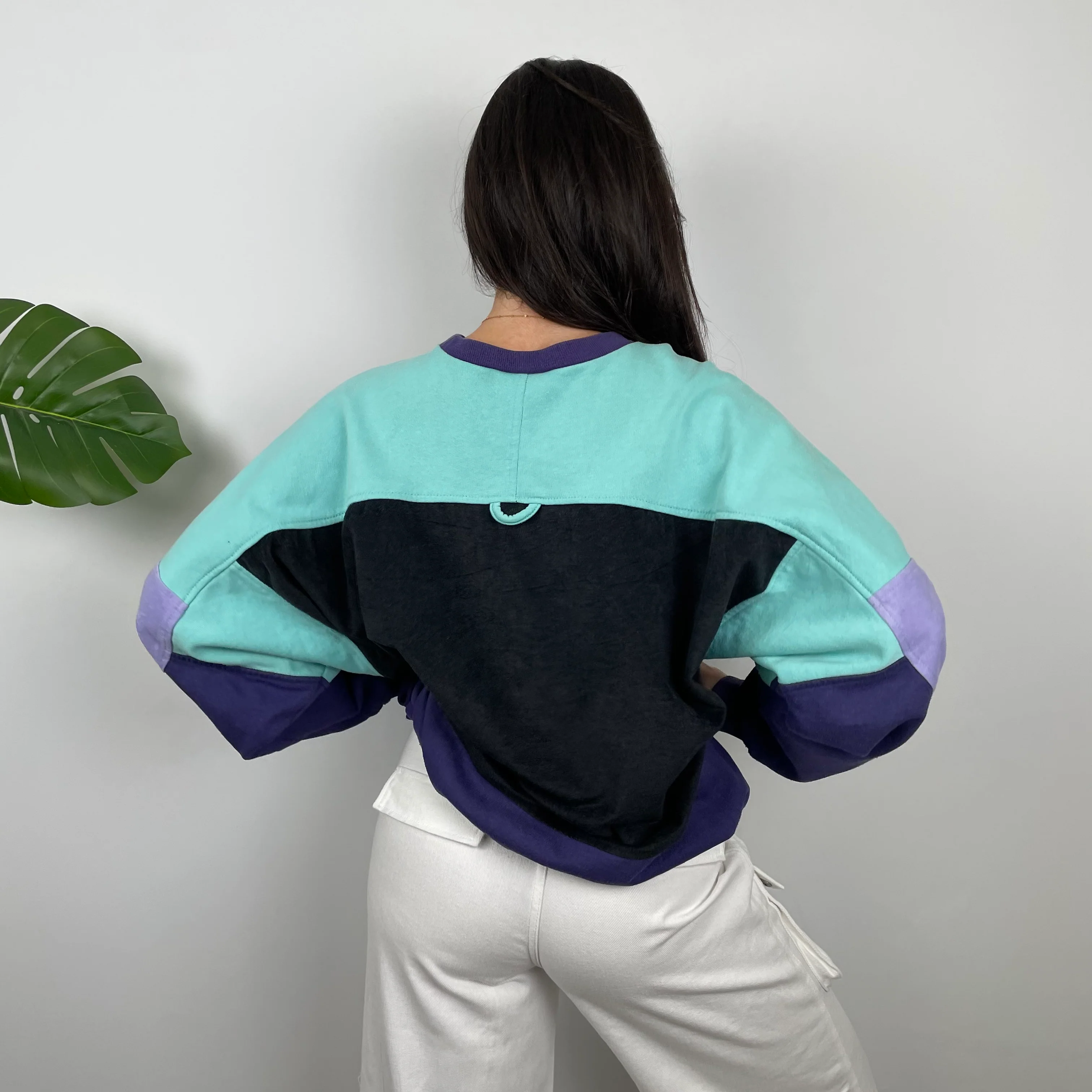 Adidas Embroidered Spell Out Colour Block Sweatshirt (M) - Image 6
