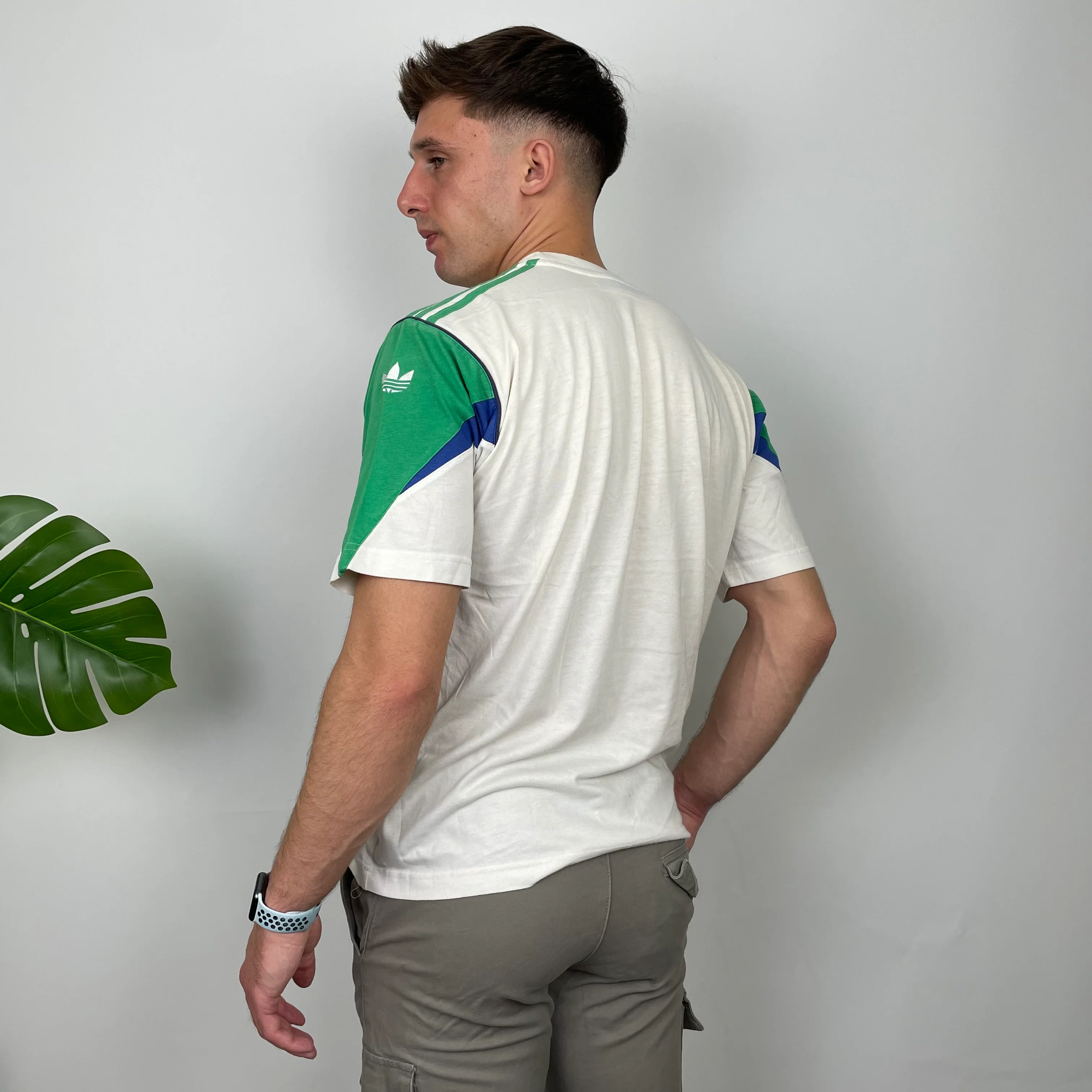 Adidas Embroidered Spell Out Colour Block T Shirt (M) - Image 5