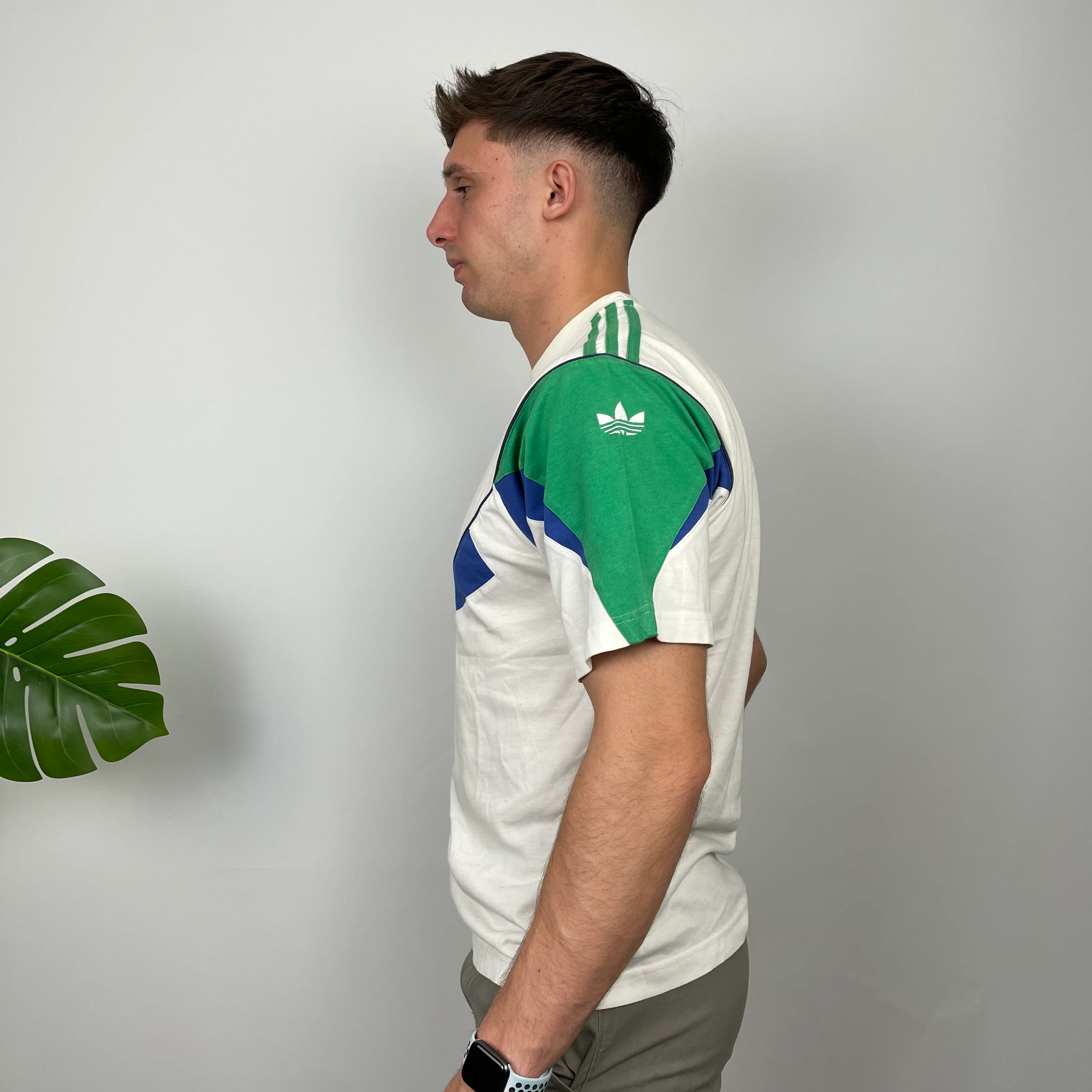 Adidas Embroidered Spell Out Colour Block T Shirt (M) - Image 6