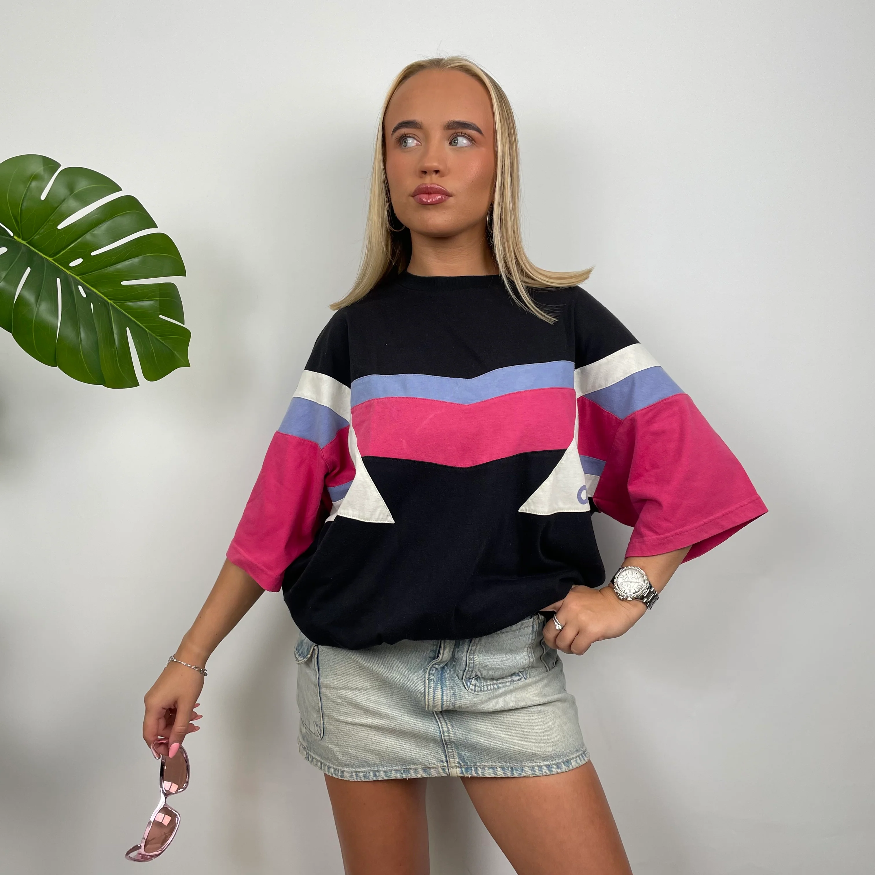 Adidas Embroidered Spell Out Colour Block T Shirt (XL) - Image 3