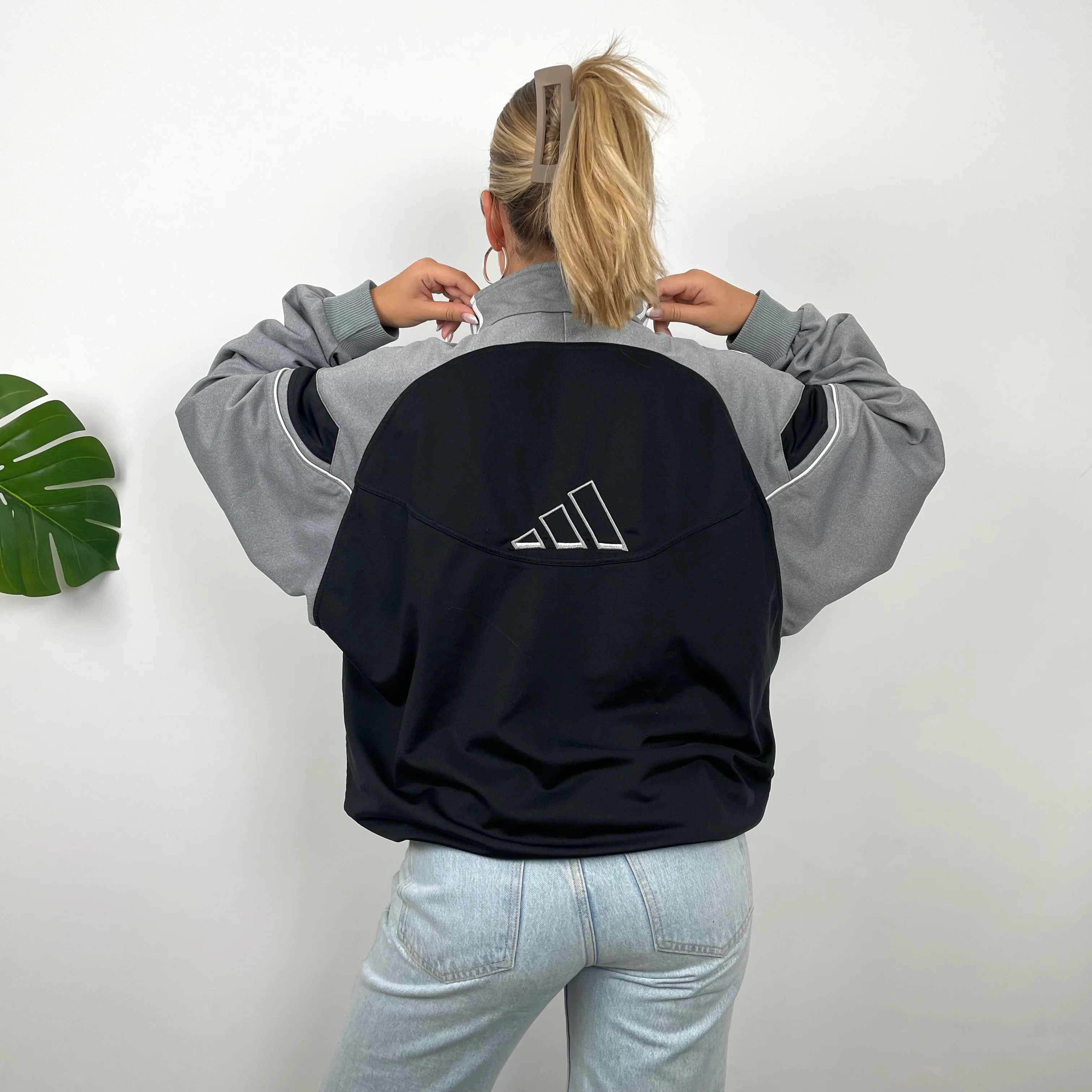 Adidas Embroidered Spell Out Zip Up Track Jacket (L) - Image 4
