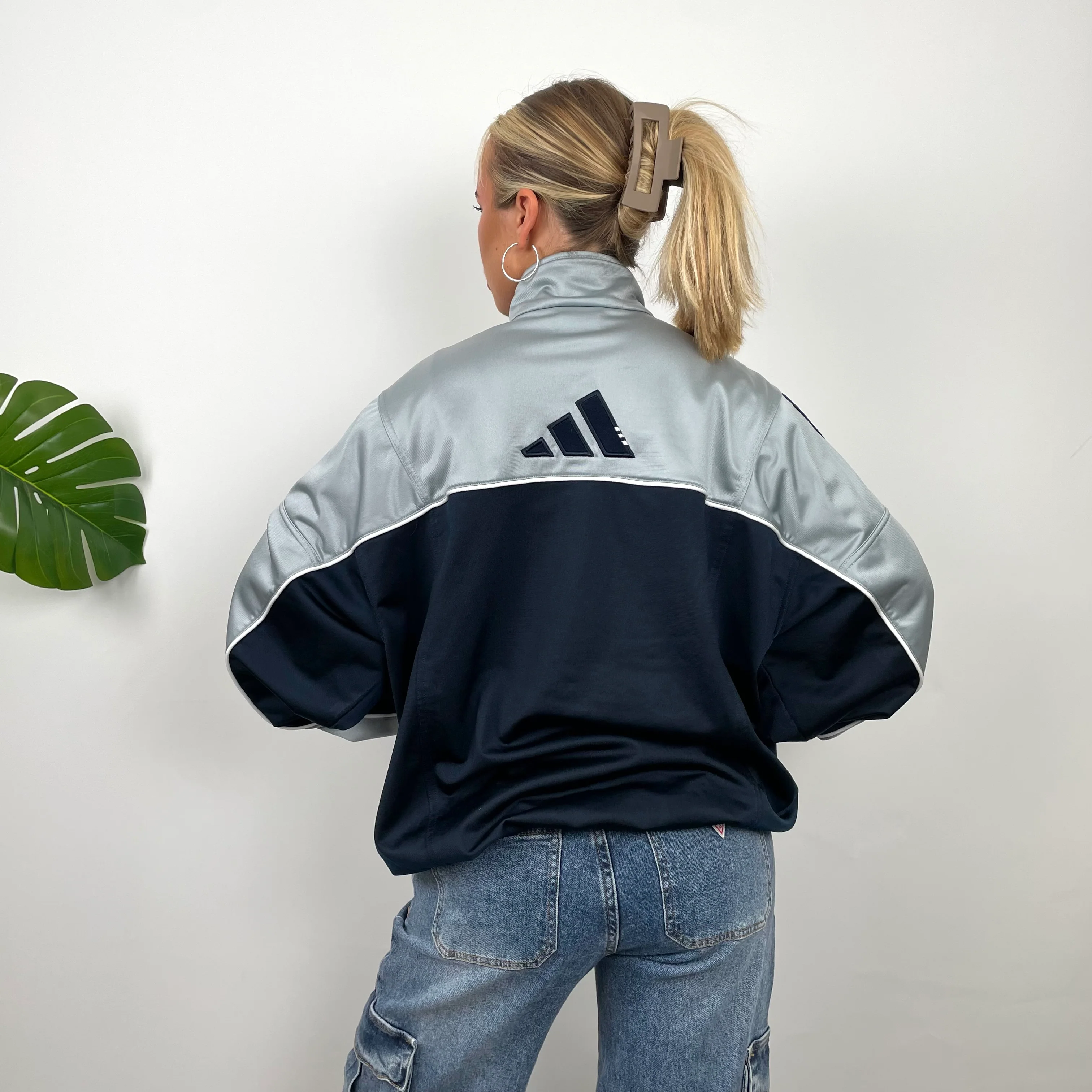 Adidas Embroidered Spell Out Zip Up Track Jacket (L) - Image 2