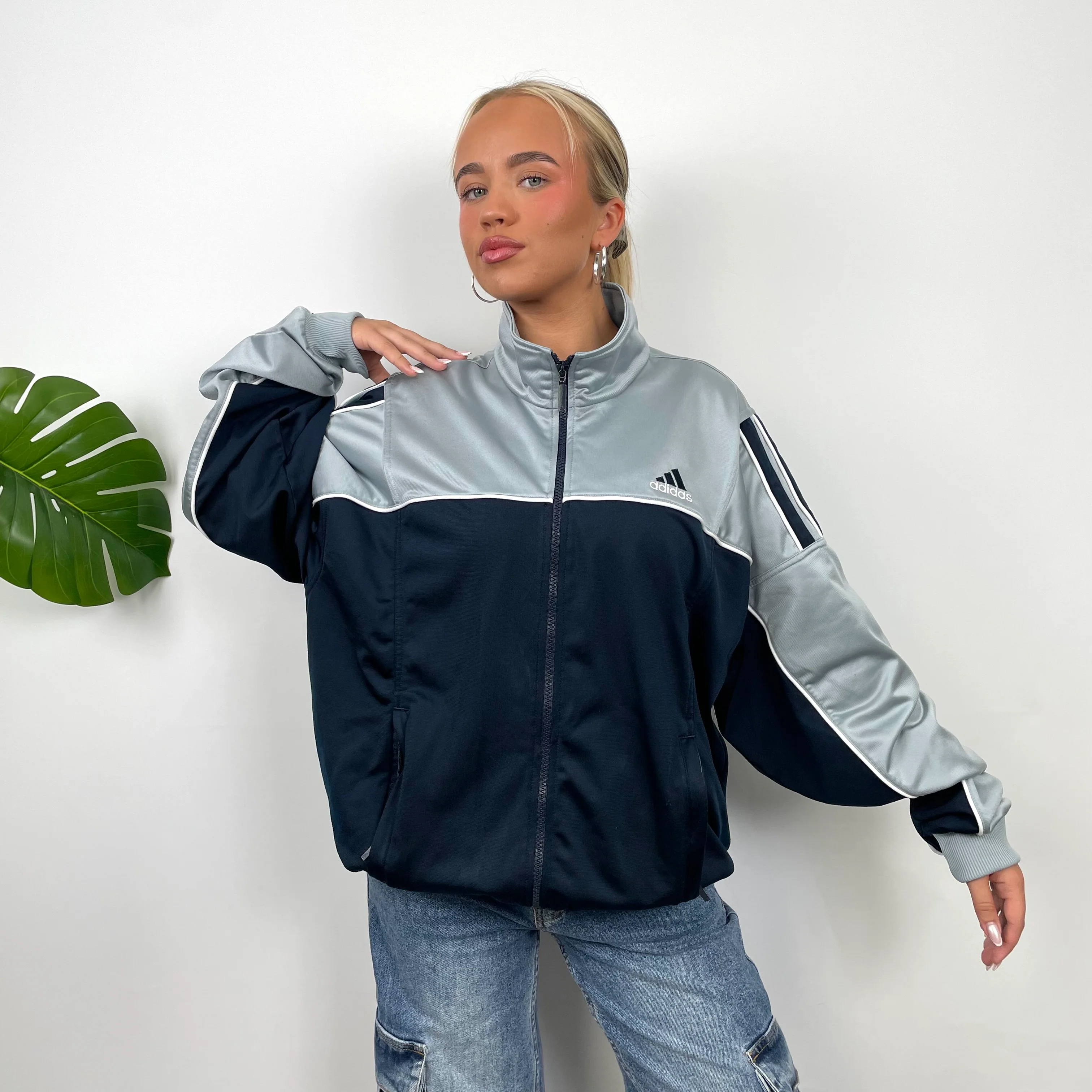 Adidas Embroidered Spell Out Zip Up Track Jacket (L) - Image 7