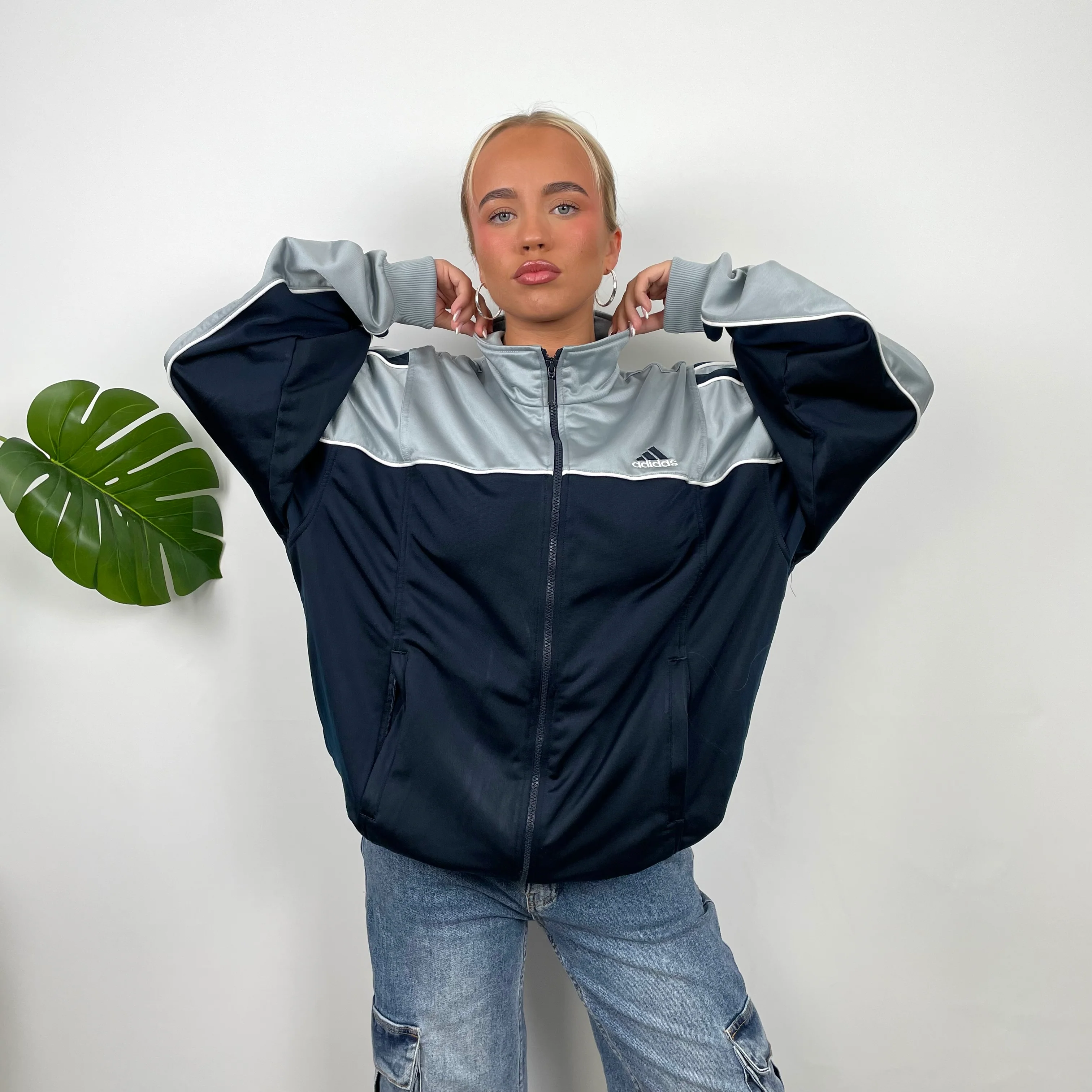 Adidas Embroidered Spell Out Zip Up Track Jacket (L) - Image 8