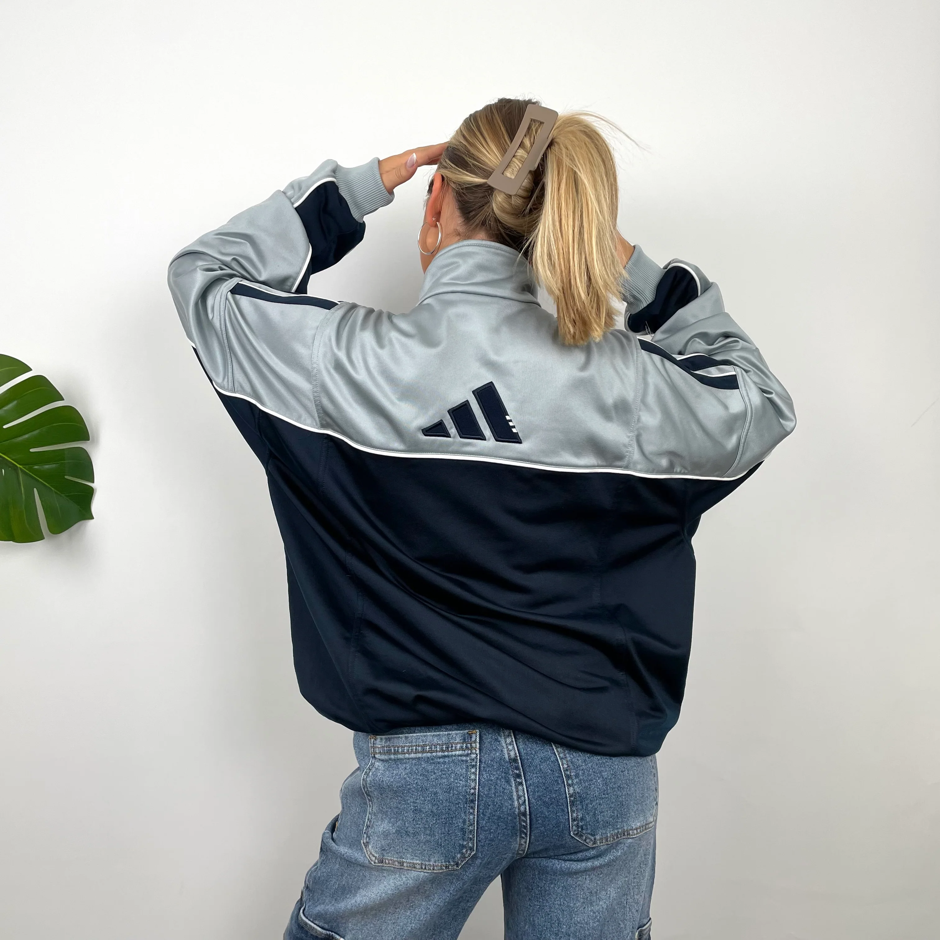 Adidas Embroidered Spell Out Zip Up Track Jacket (L) - Image 9