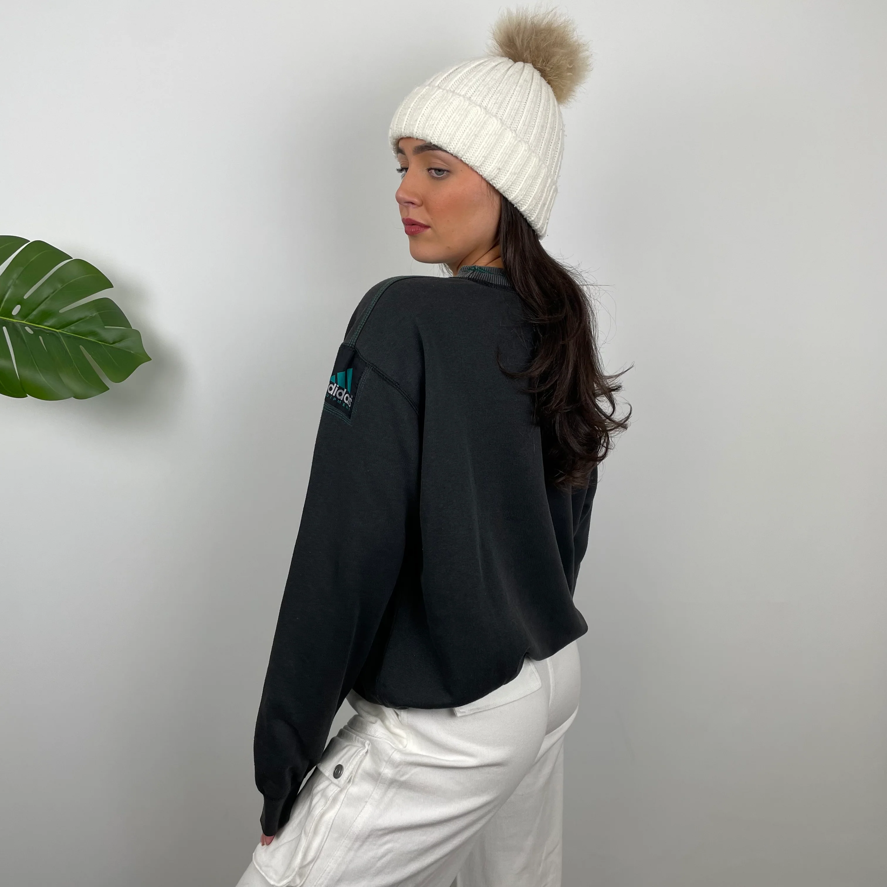 Adidas Equipment Black Embroidered Spell Out Sweatshirt (L) - Image 6