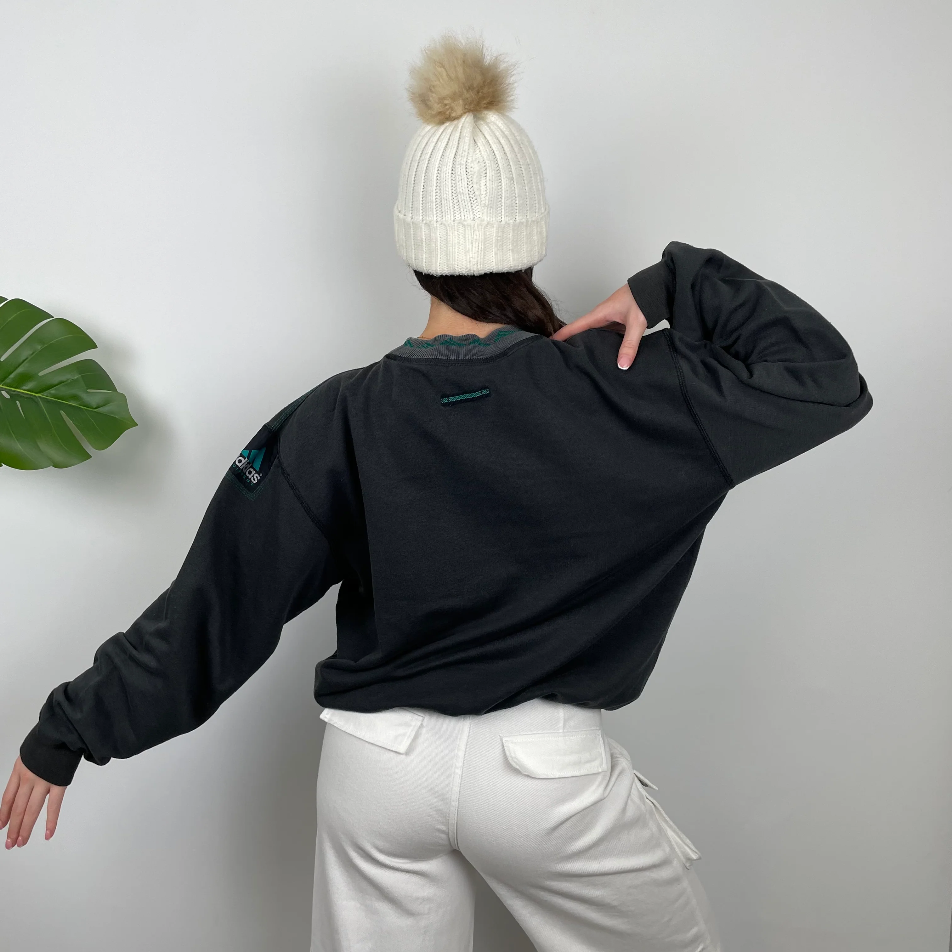 Adidas Equipment Black Embroidered Spell Out Sweatshirt (L) - Image 7