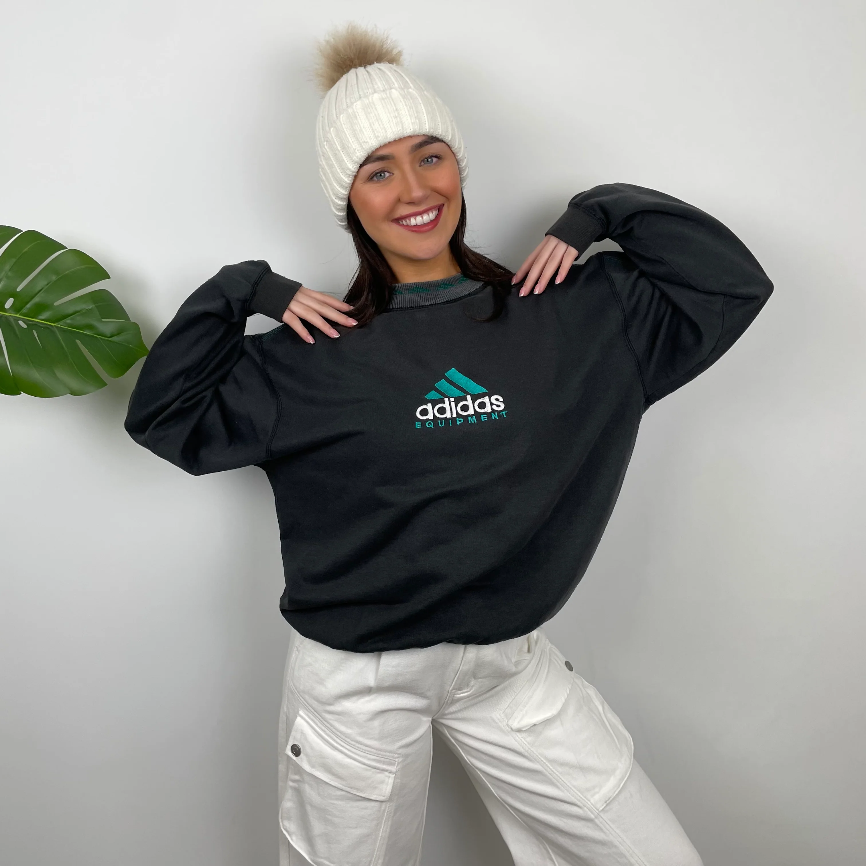 Adidas Equipment Black Embroidered Spell Out Sweatshirt (L) - Image 8
