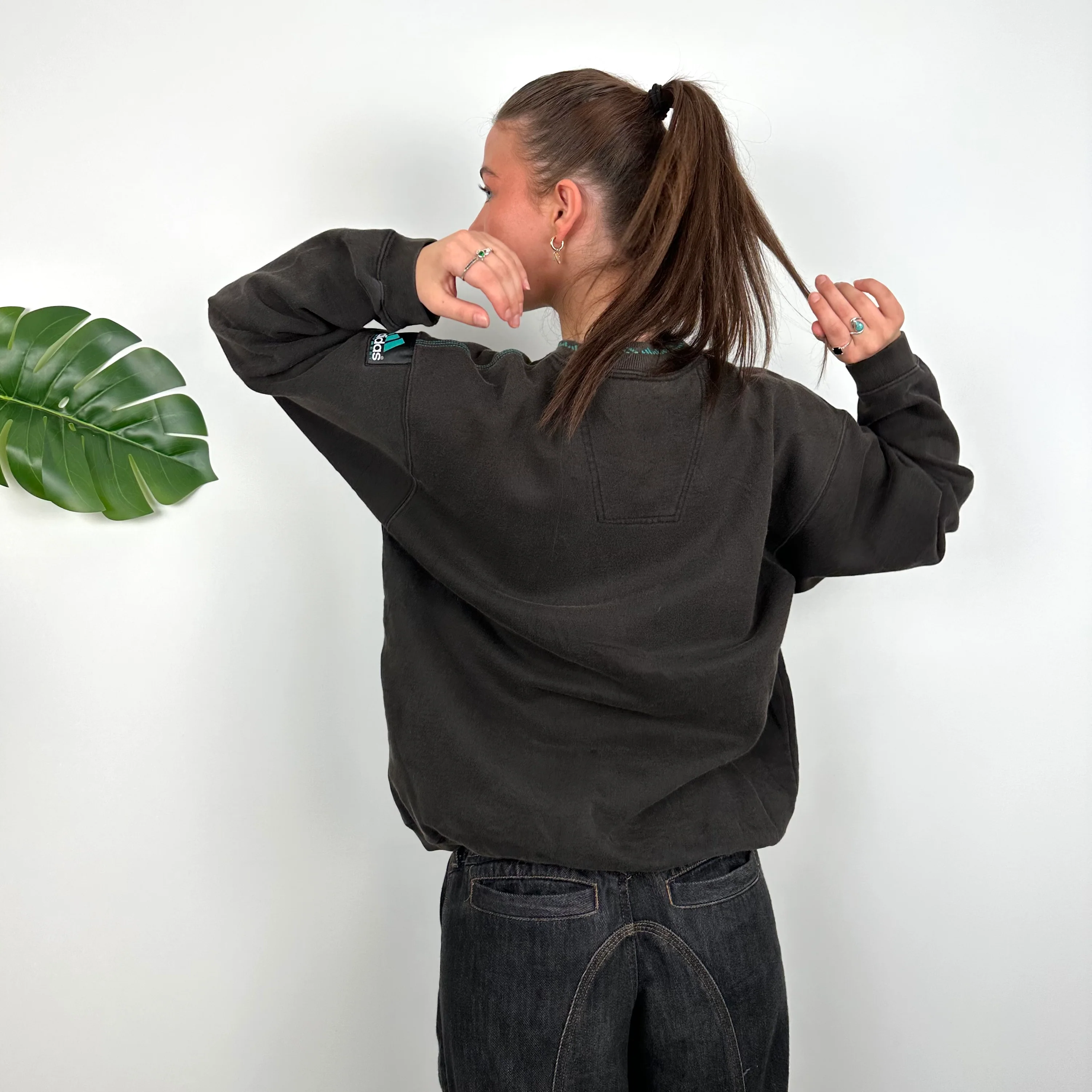 Adidas Equipment Black Embroidered Spell Out Sweatshirt (M) - Image 5