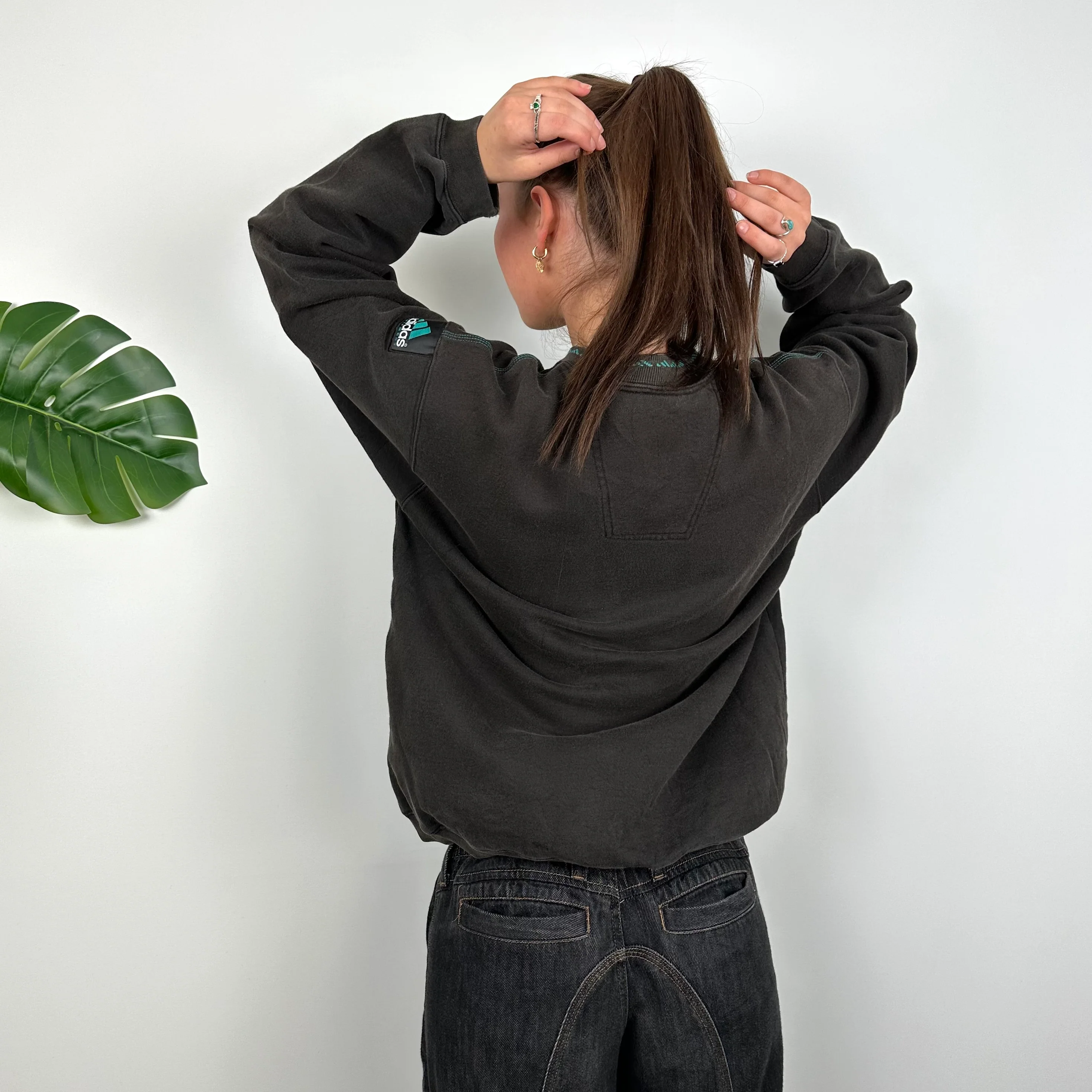 Adidas Equipment Black Embroidered Spell Out Sweatshirt (M) - Image 6
