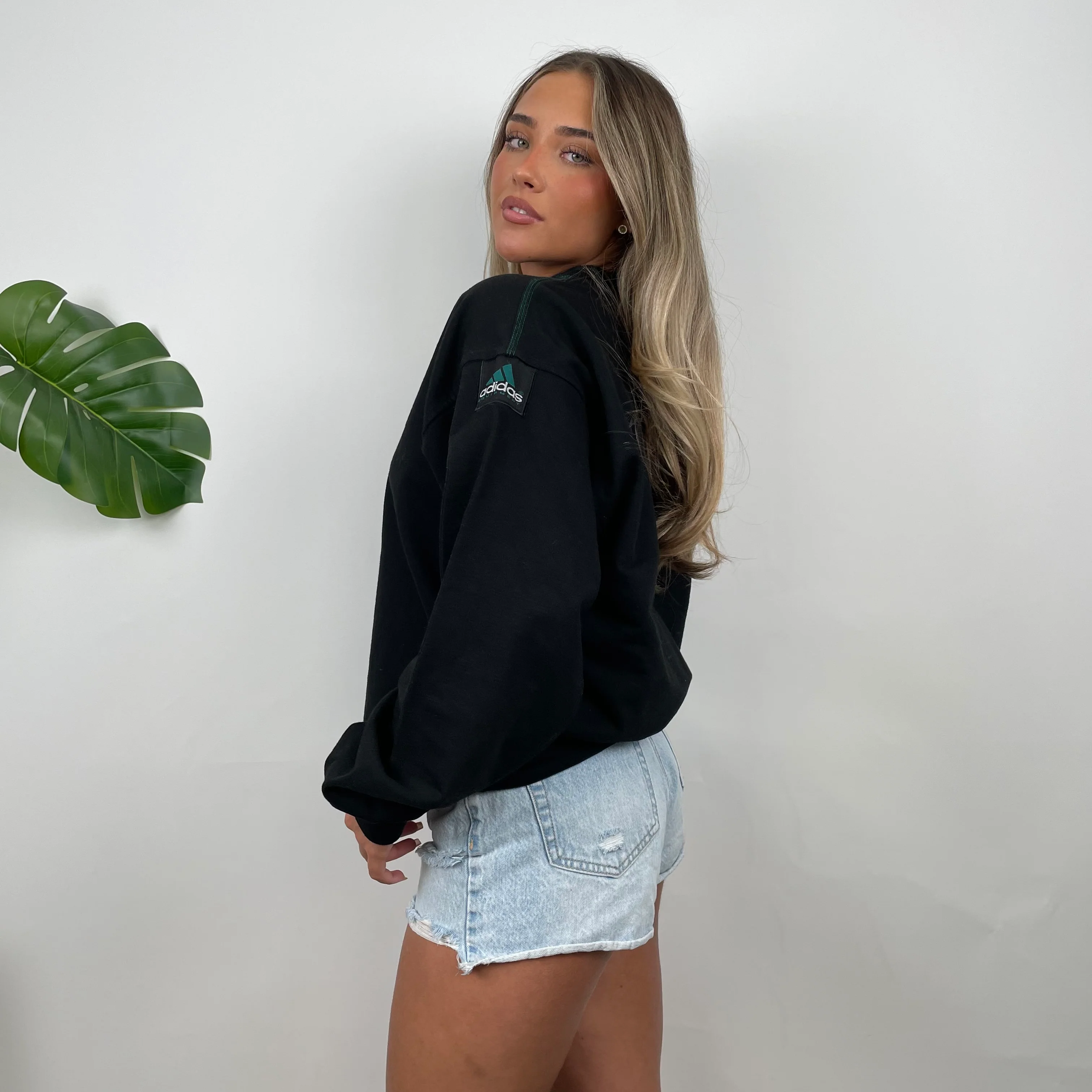 Adidas Equipment Black Embroidered Spell Out Sweatshirt (M) - Image 6