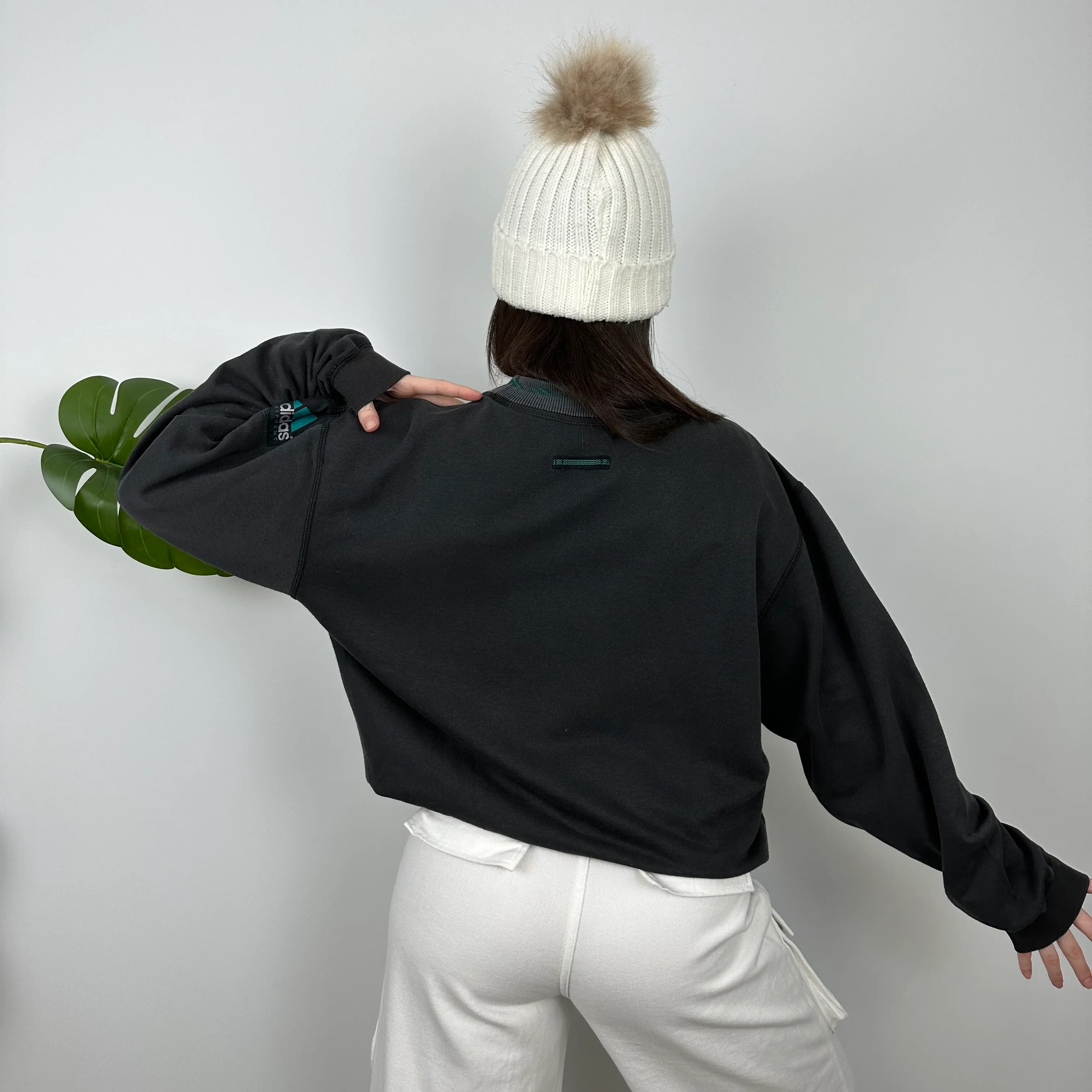 Adidas Equipment Black Embroidered Spell Out Sweatshirt (L) - Image 5