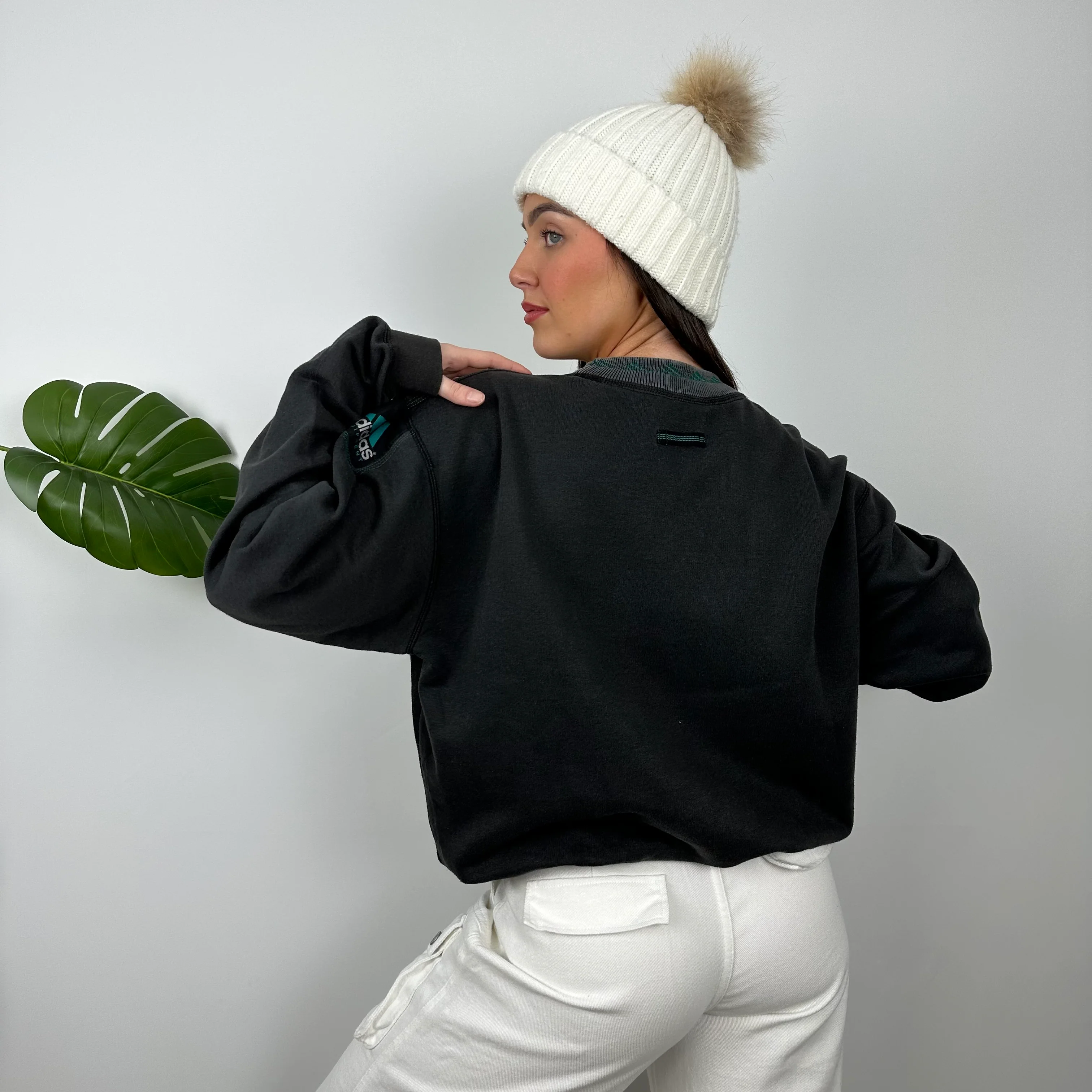 Adidas Equipment Black Embroidered Spell Out Sweatshirt (L) - Image 6