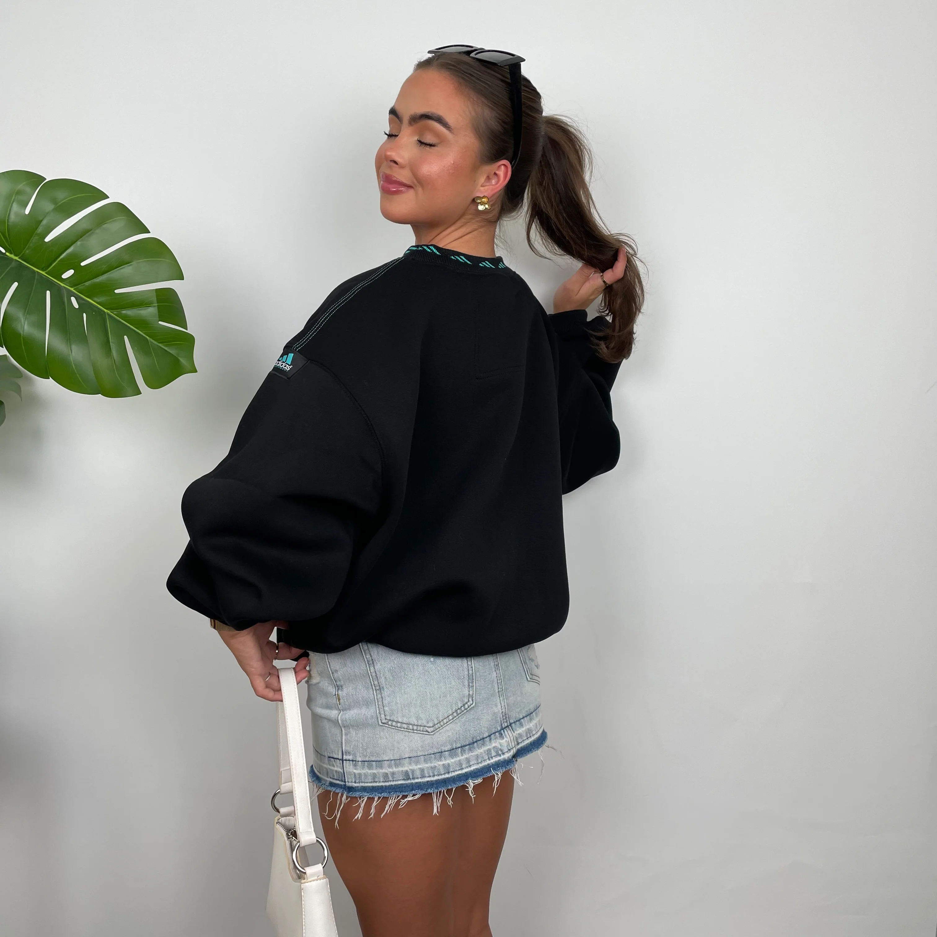 Adidas Equipment Black Embroidered Spell Out Sweatshirt (M) - Image 2