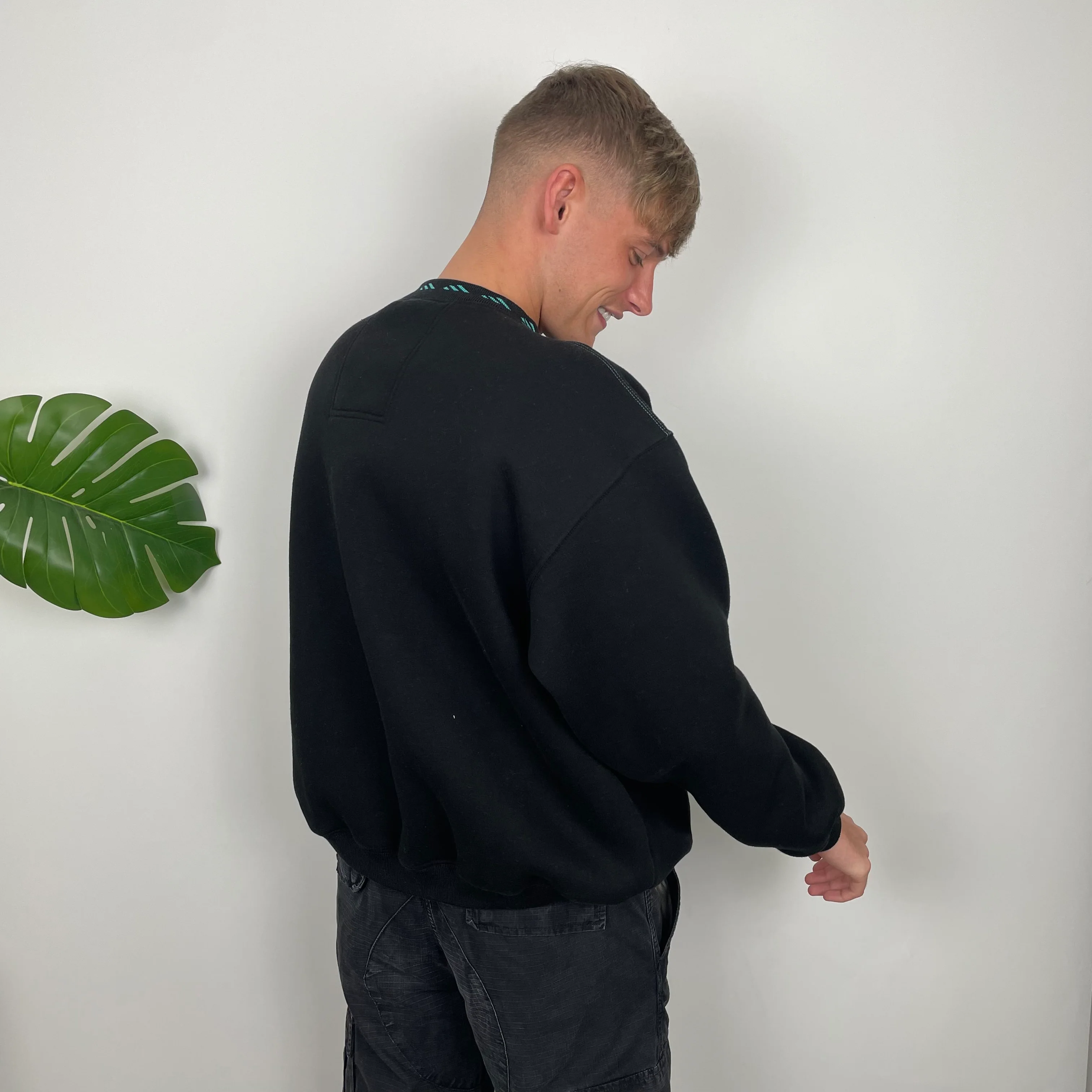 Adidas Equipment Black Embroidered Spell Out Sweatshirt (M) - Image 6