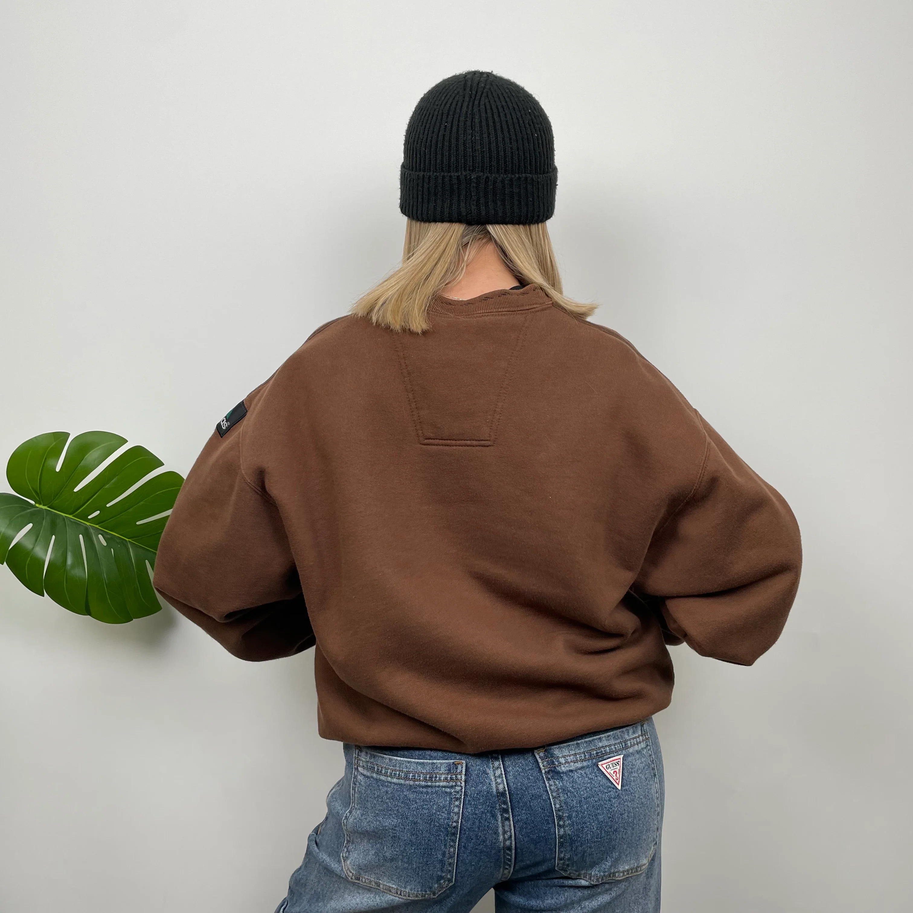 Adidas Equipment Brown Embroidered Spell Out Sweatshirt (S) - Image 6