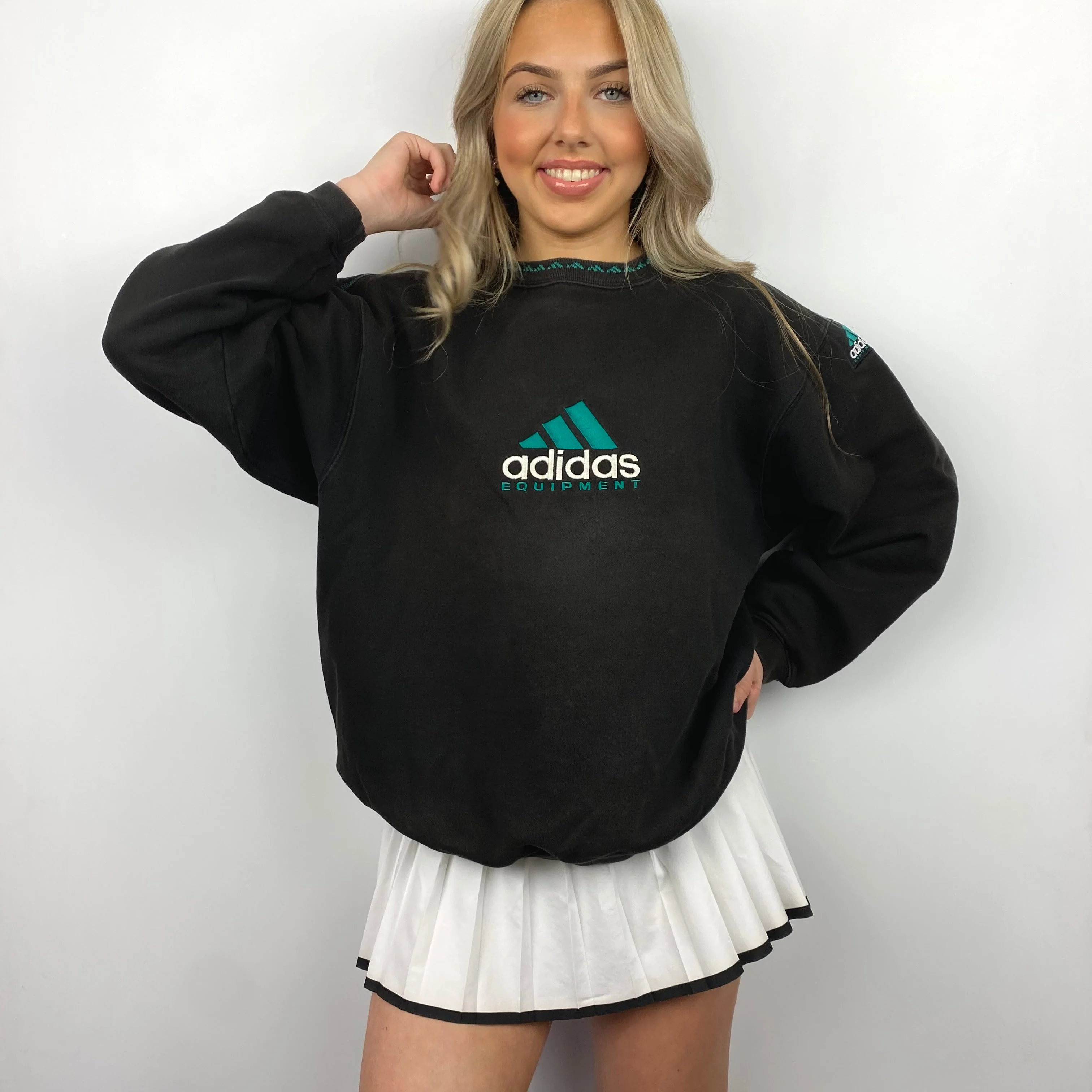 Adidas Equipment EQT RARE Black Embroidered Spell Out Sweatshirt (M) - Image 3