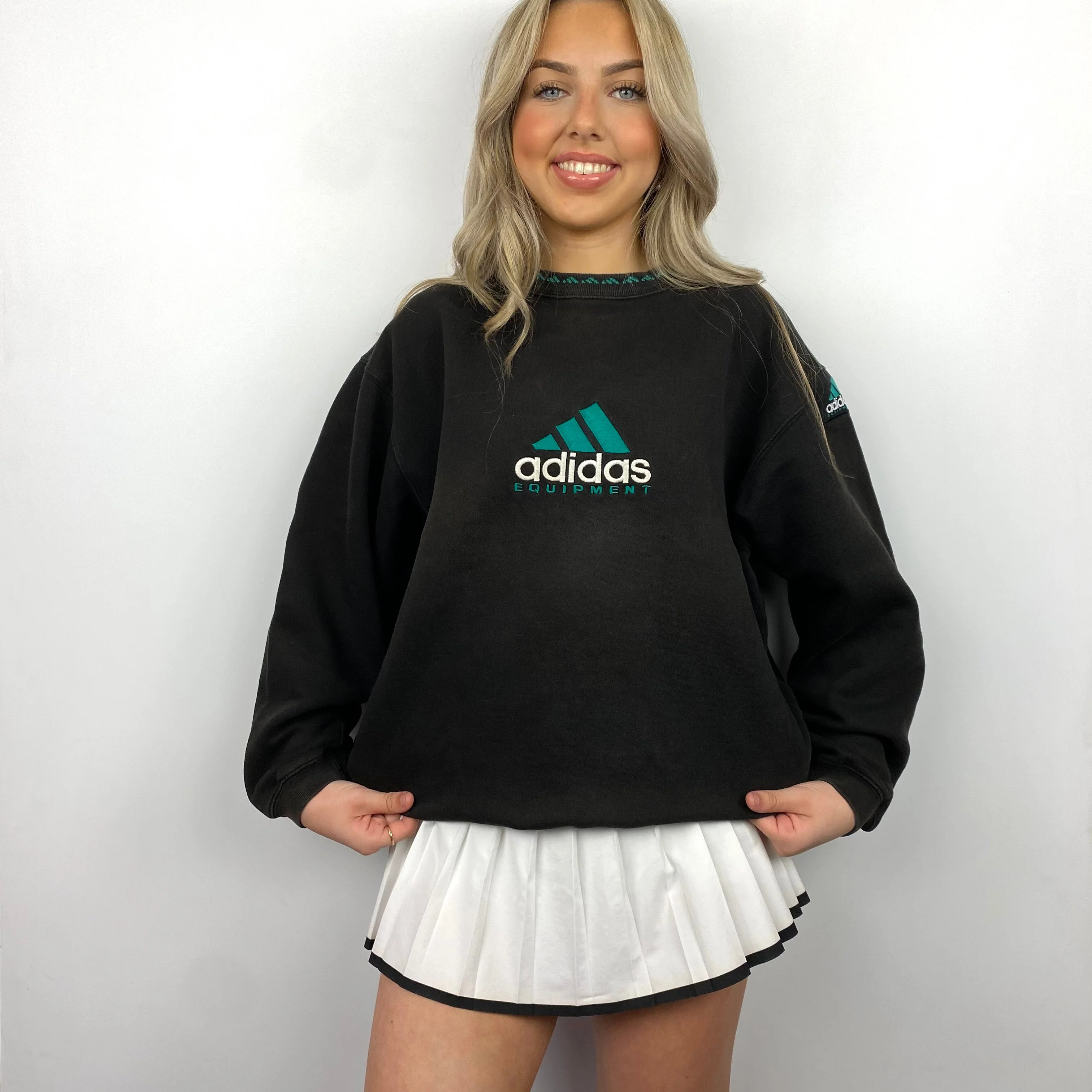 Adidas Equipment EQT RARE Black Embroidered Spell Out Sweatshirt (M) - Image 4
