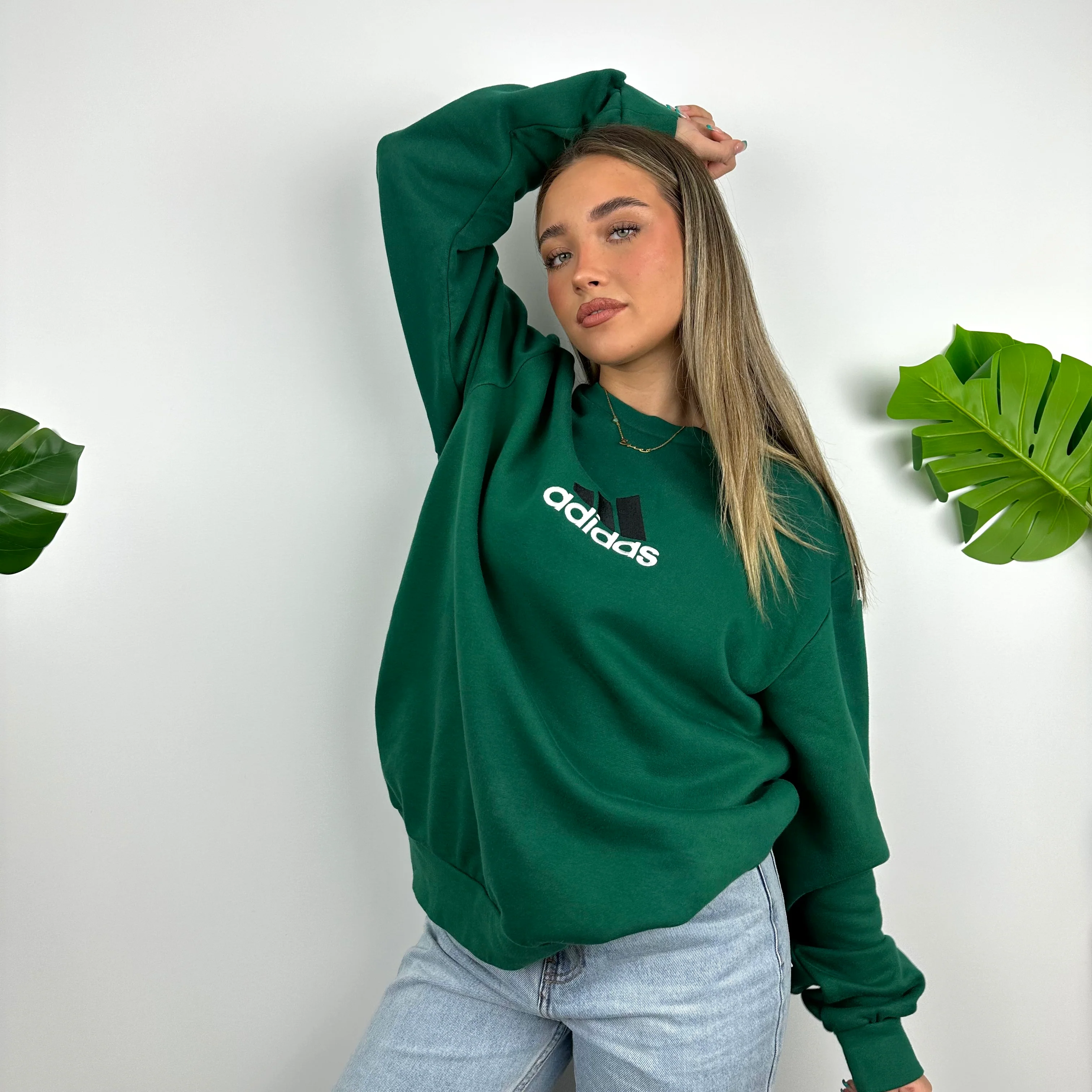 Adidas Equipment Green Embroidered Spell Out Sweatshirt (XL) - Image 8