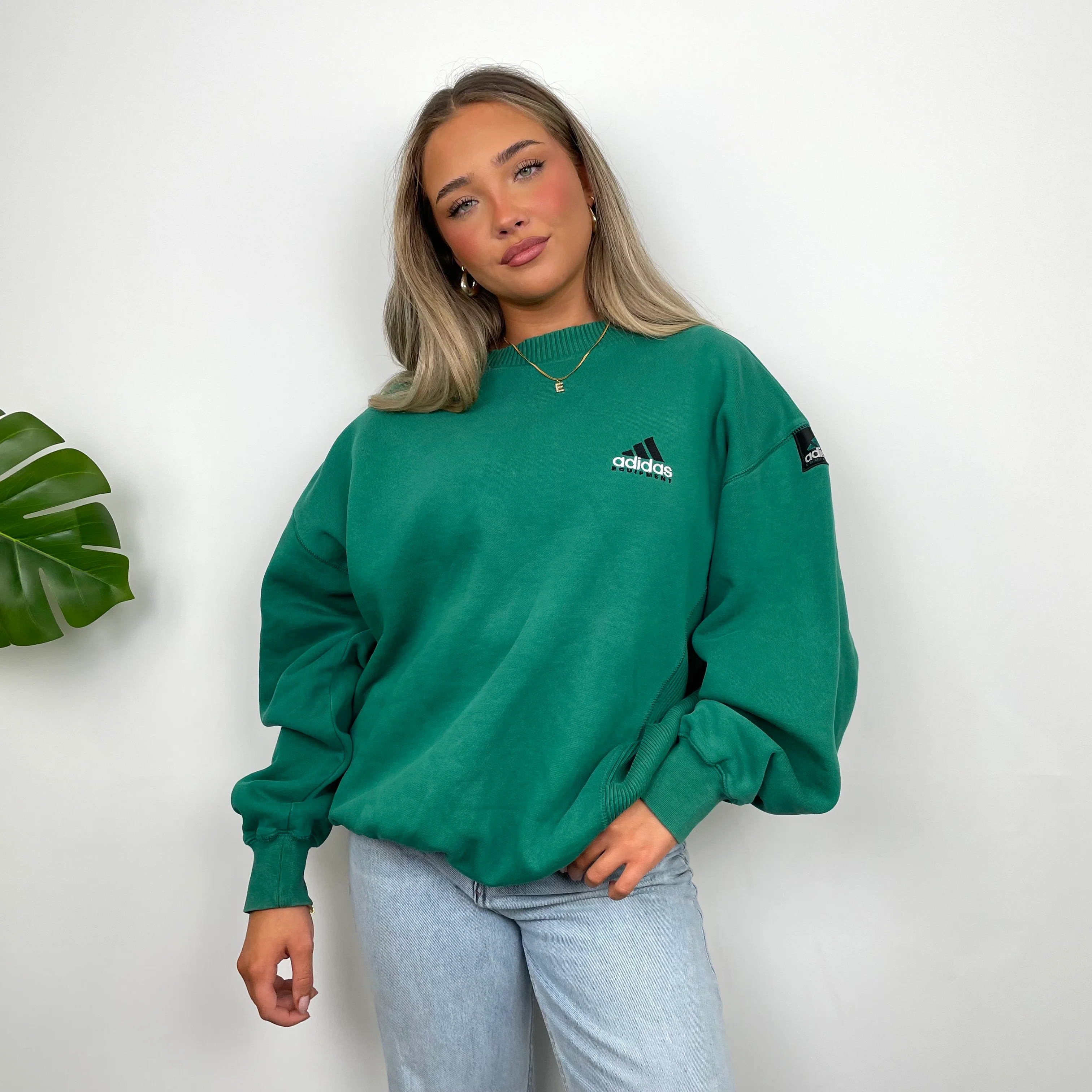 Adidas Equipment Green Embroidered Spell Out Sweatshirt (L) - Image 6