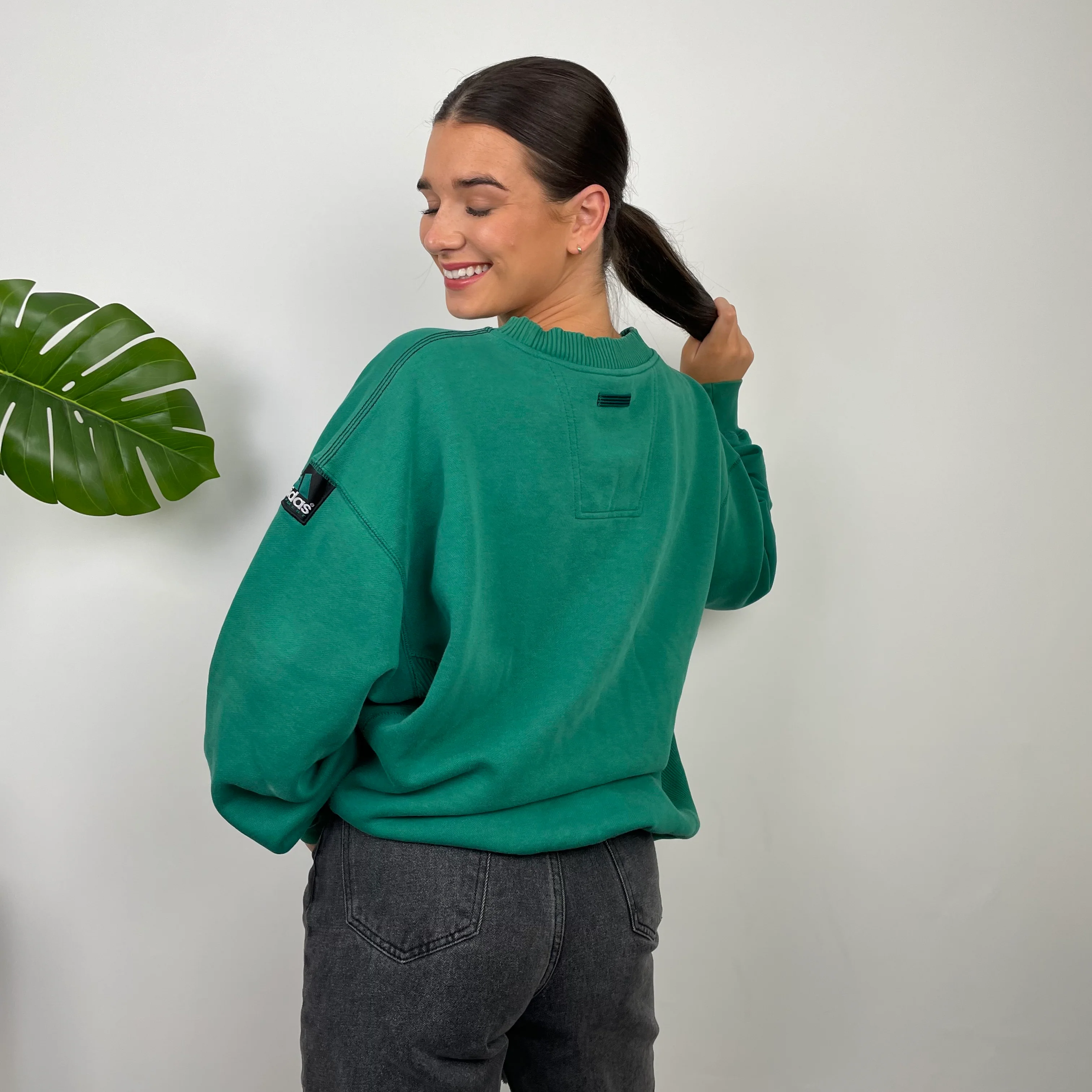 Adidas Equipment Green Embroidered Spell Out Sweatshirt (L) - Image 6