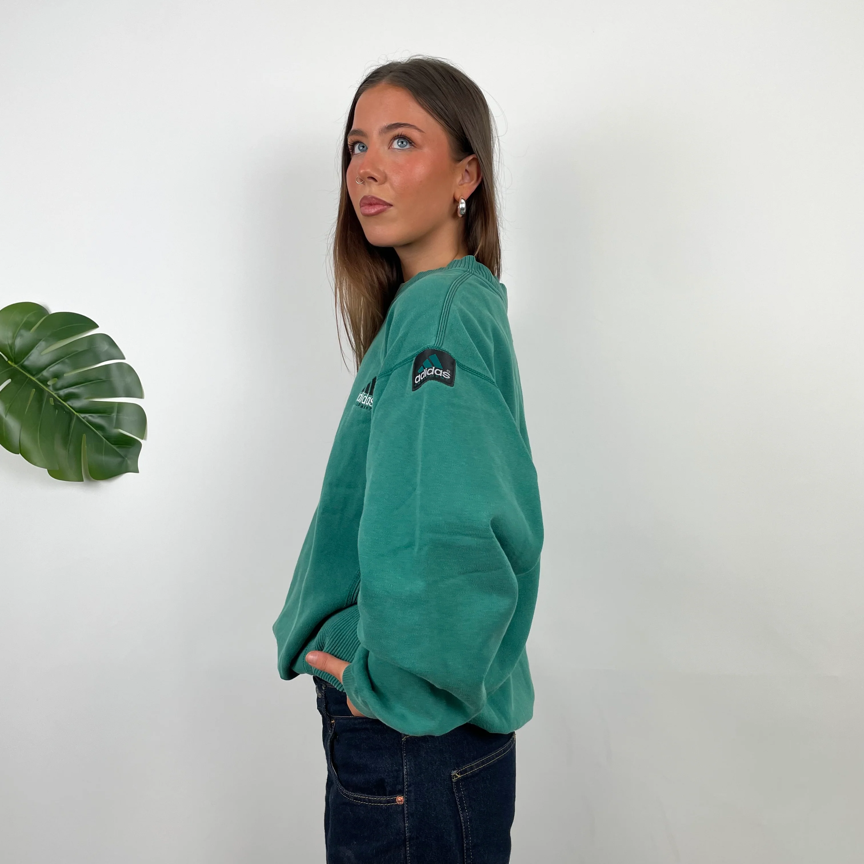 Adidas Equipment Green Embroidered Spell Out Sweatshirt (L) - Image 10