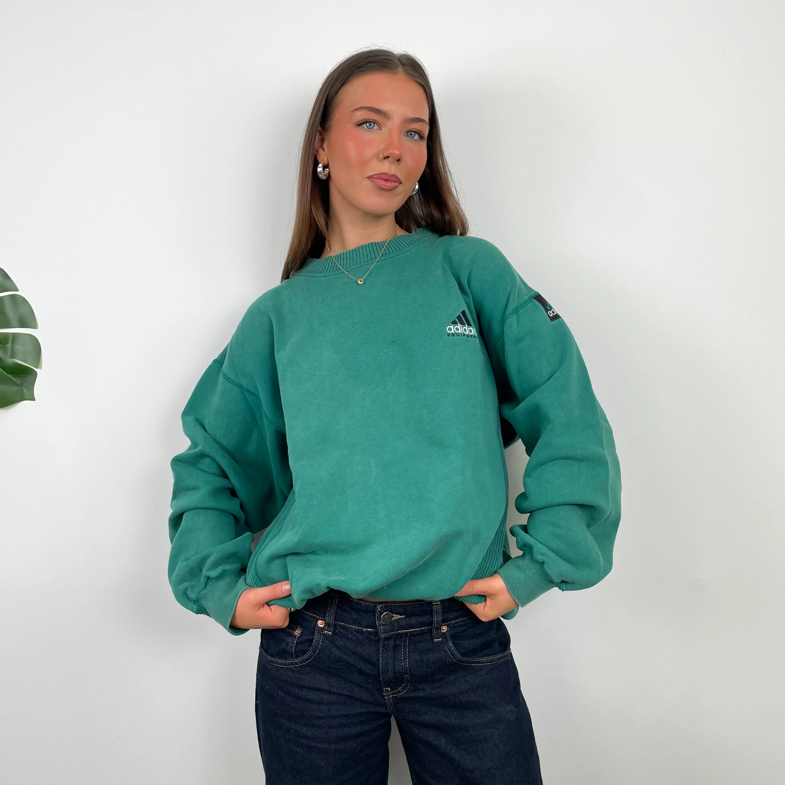 Adidas Equipment Green Embroidered Spell Out Sweatshirt (L) - Image 6