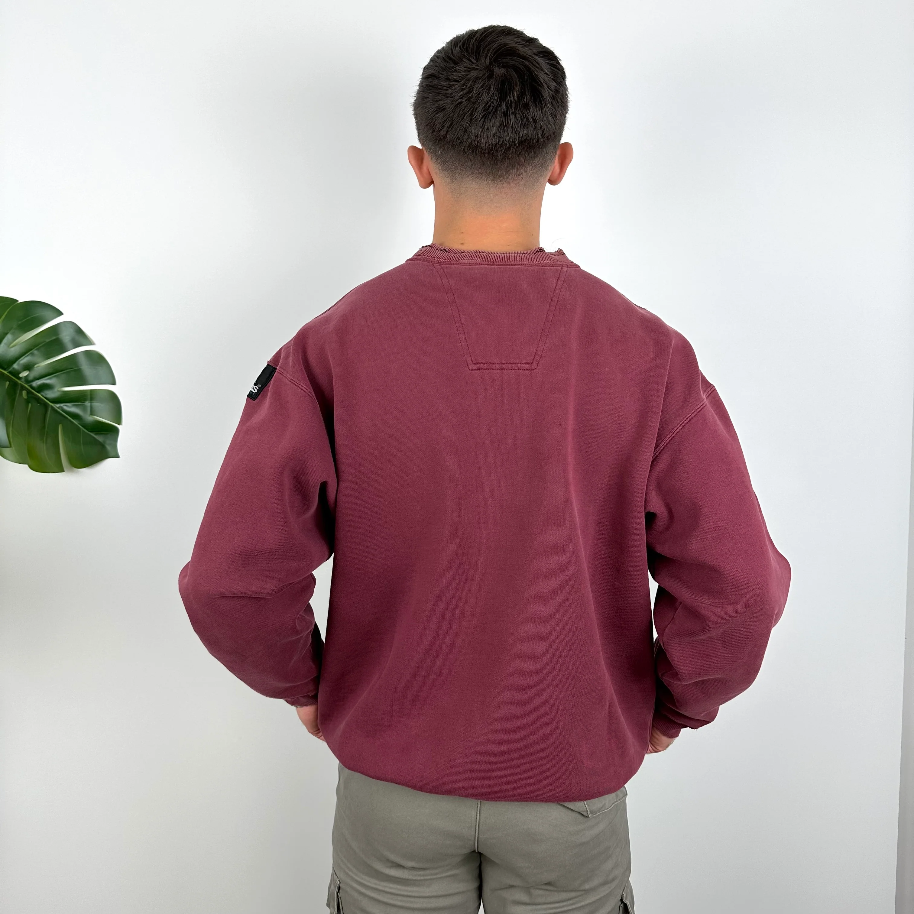 Adidas Equipment Maroon Embroidered Spell Out Sweatshirt (L) - Image 5