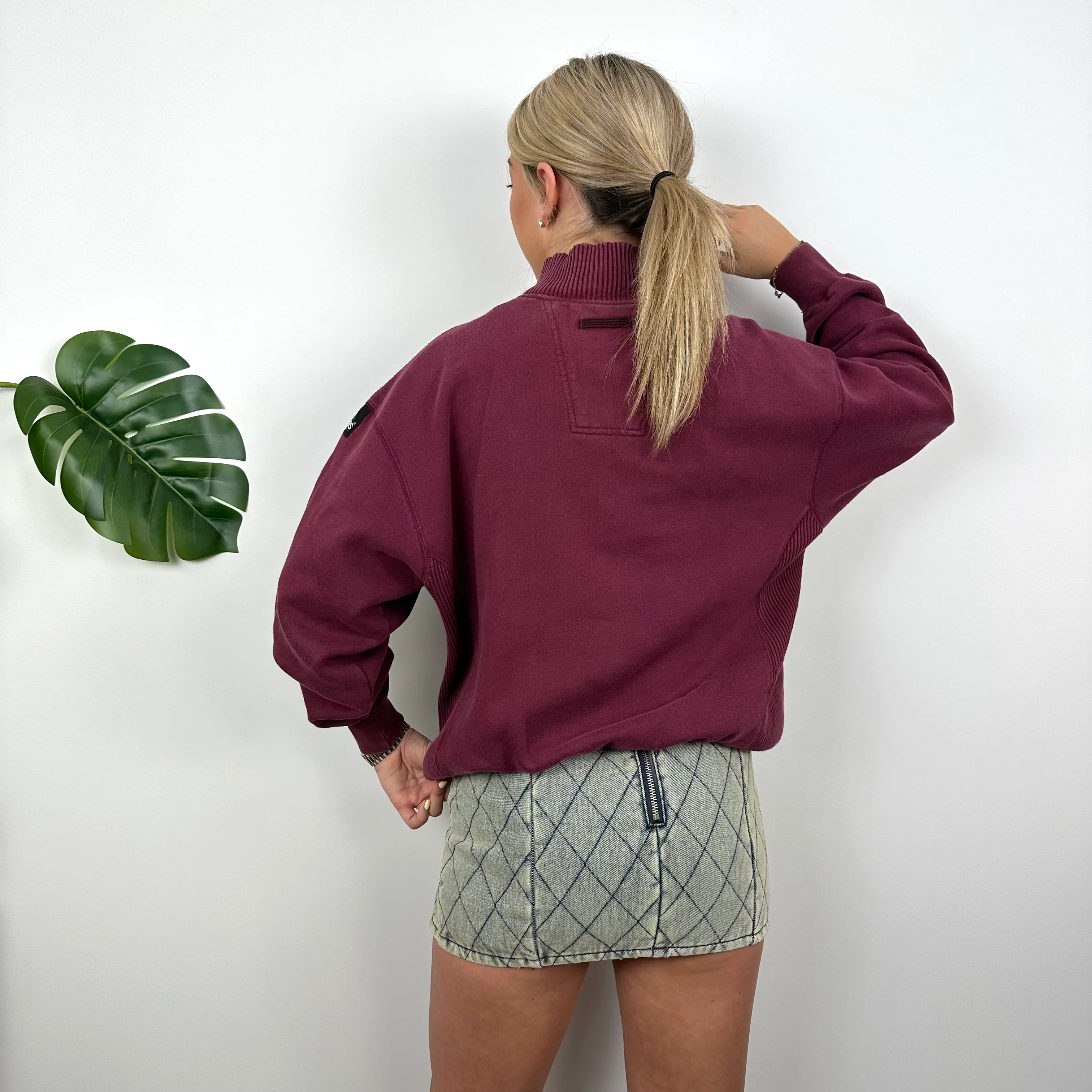 Adidas Equipment Maroon Embroidered Spell Out Sweatshirt (S) - Image 4