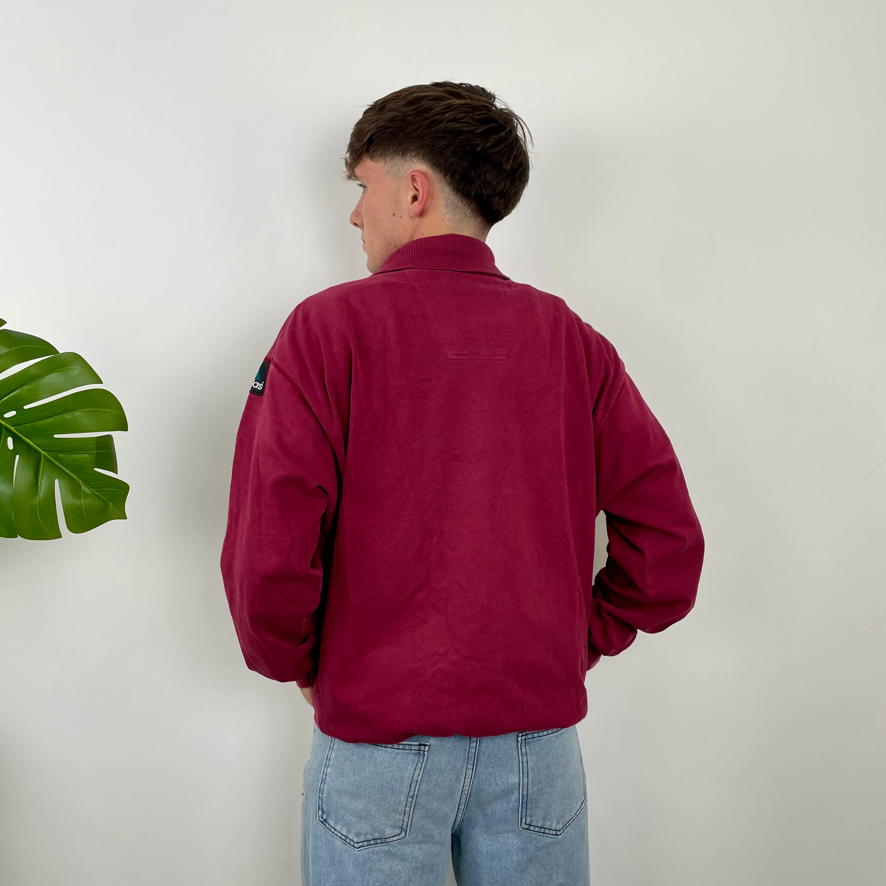 Adidas Equipment Maroon Embroidered Spell Out Sweatshirt (L) - Image 6