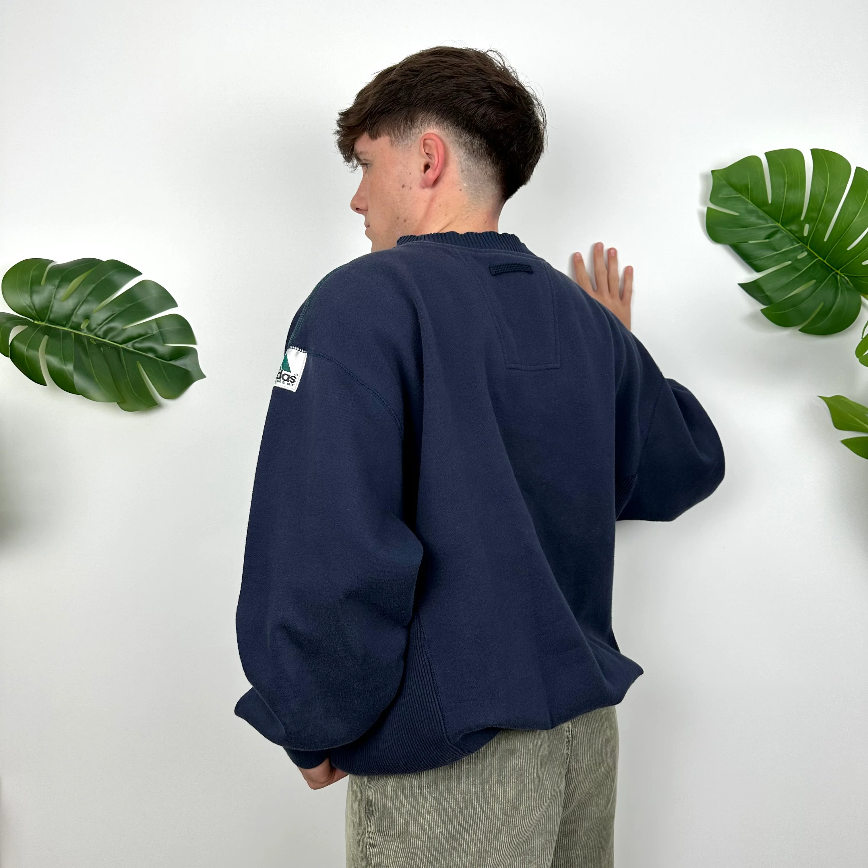 Adidas Equipment Navy Embroidered Spell Out Sweatshirt (M) - Image 5