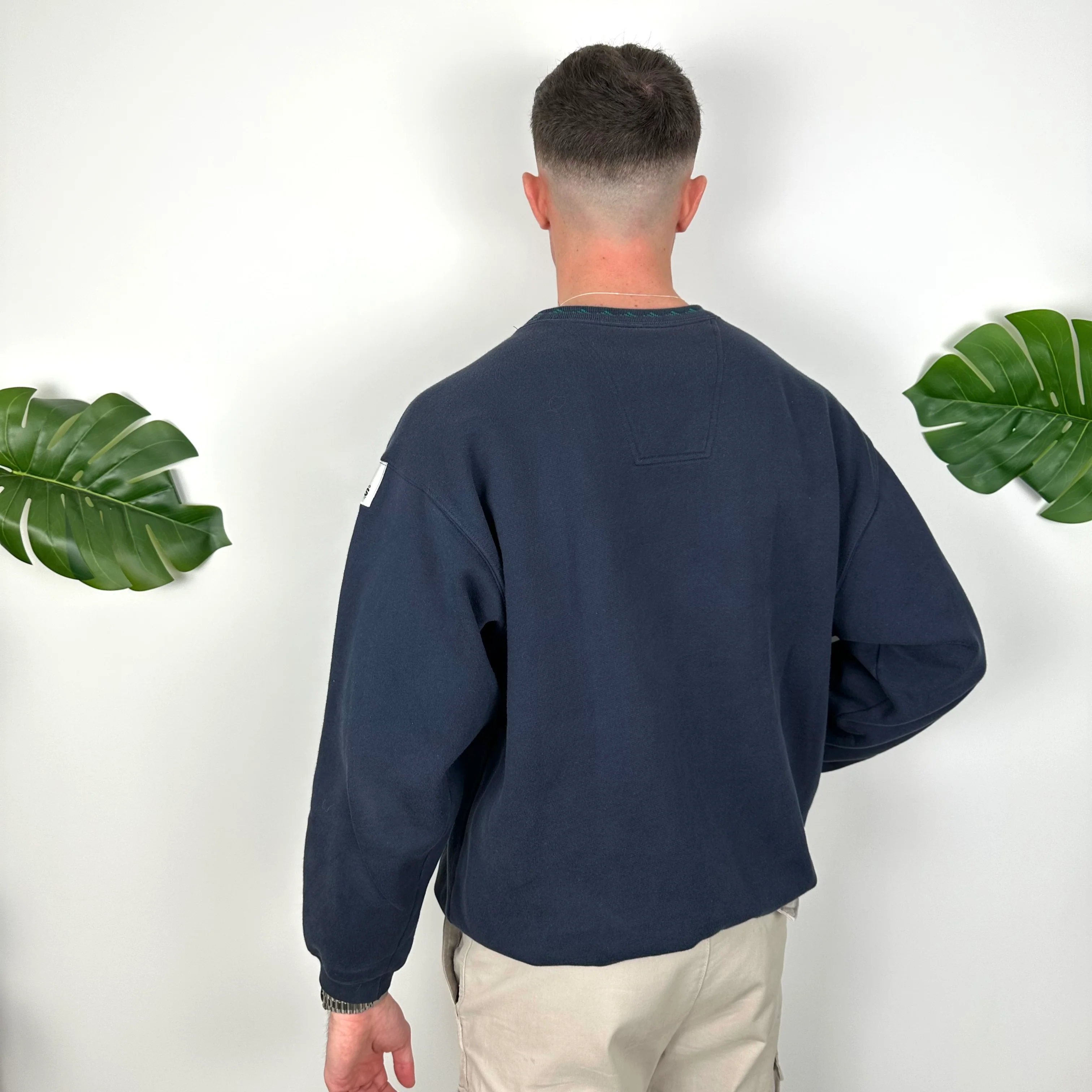 Adidas Equipment Navy Embroidered Spell Out Sweatshirt (M) - Image 7