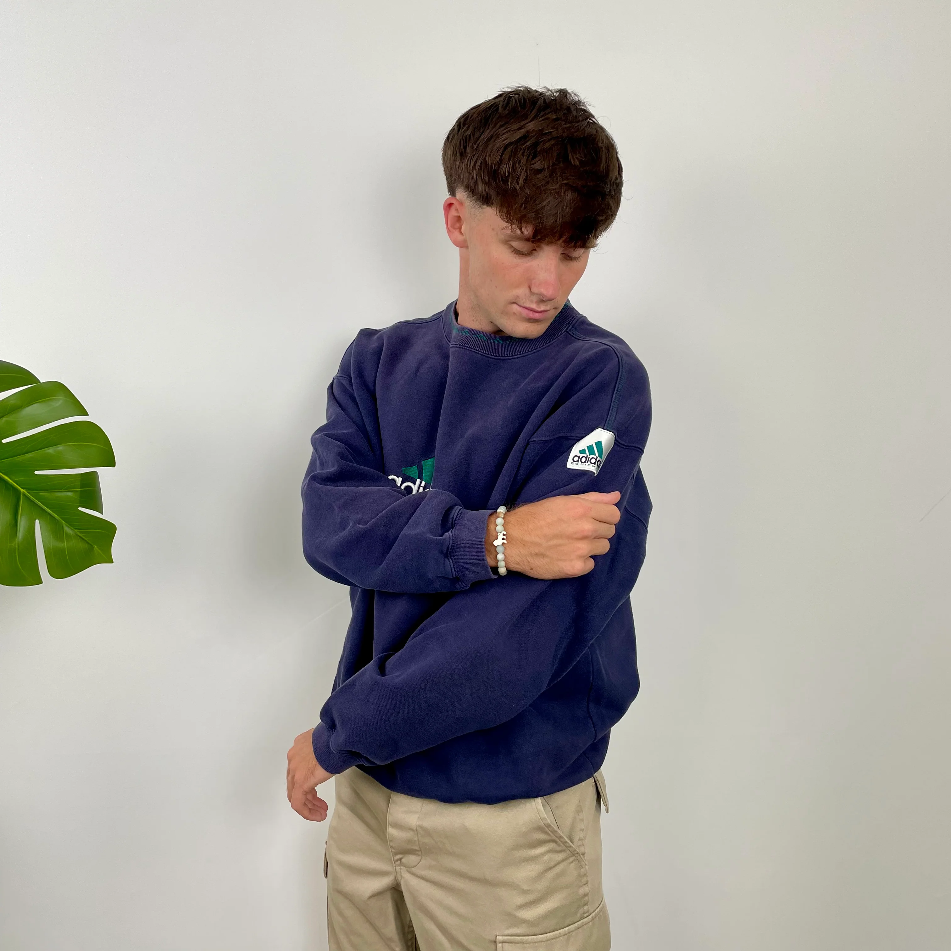 Adidas Equipment Navy Embroidered Spell Out Sweatshirt (L) - Image 3