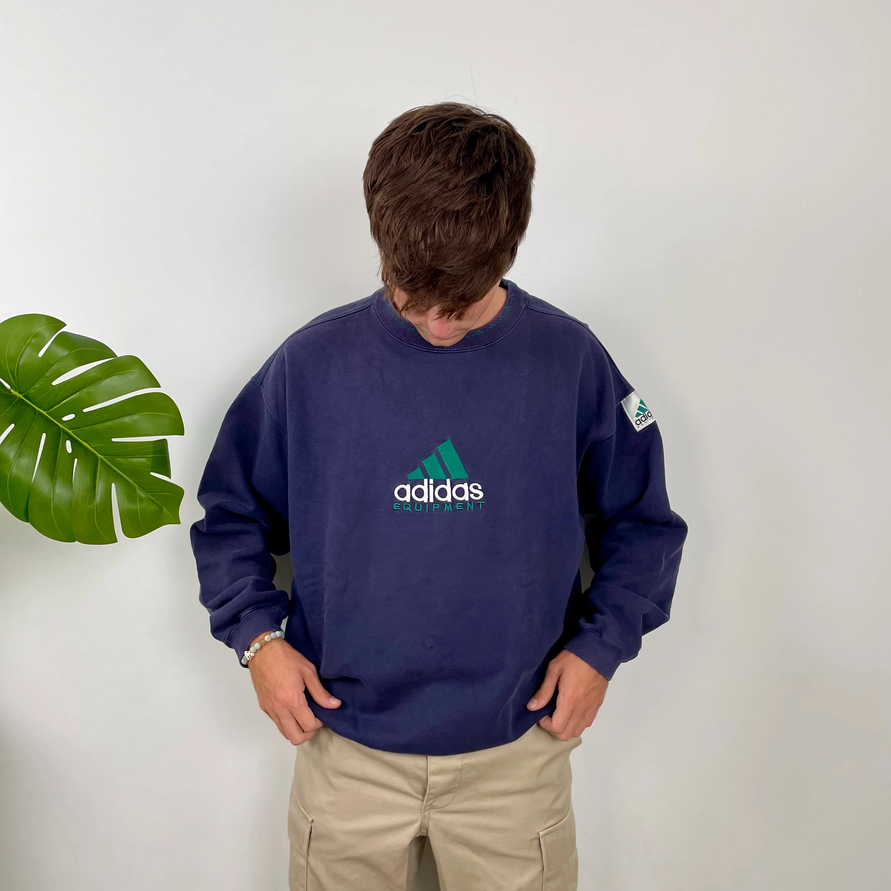 Adidas Equipment Navy Embroidered Spell Out Sweatshirt (L) - Image 4