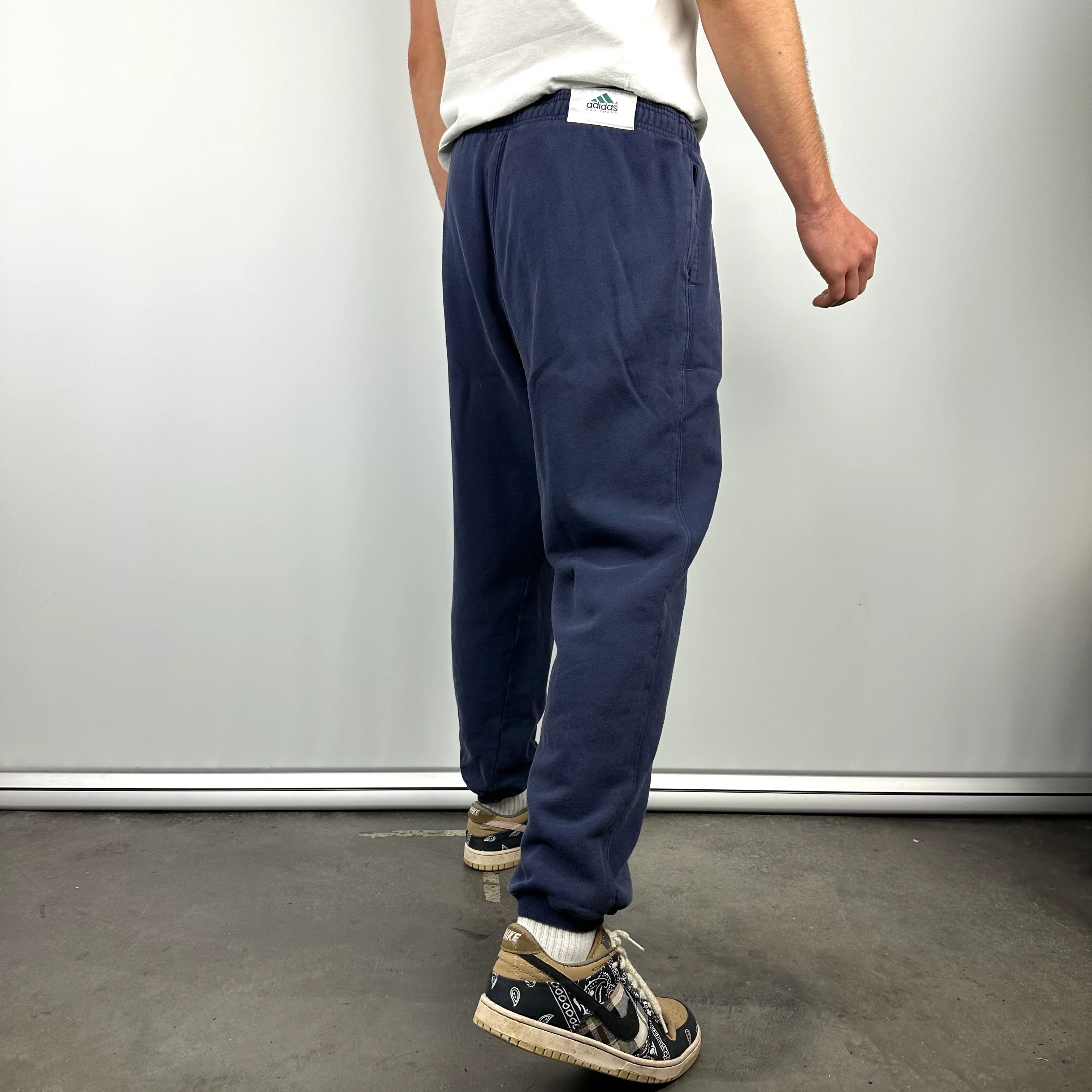 Adidas Equipment Navy Embroidered Spell Out Track Pants (L) - Image 2