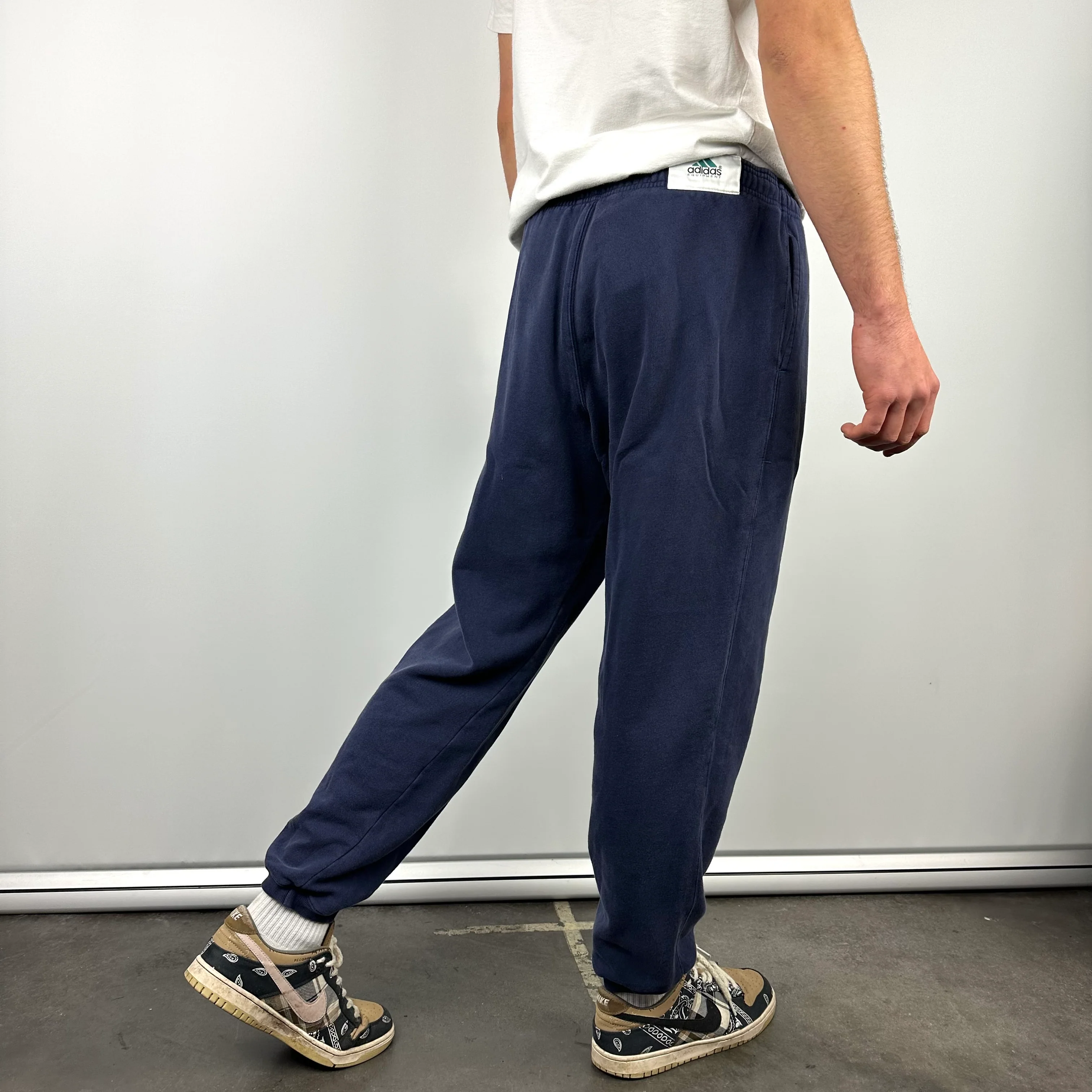 Adidas Equipment Navy Embroidered Spell Out Track Pants (L) - Image 4