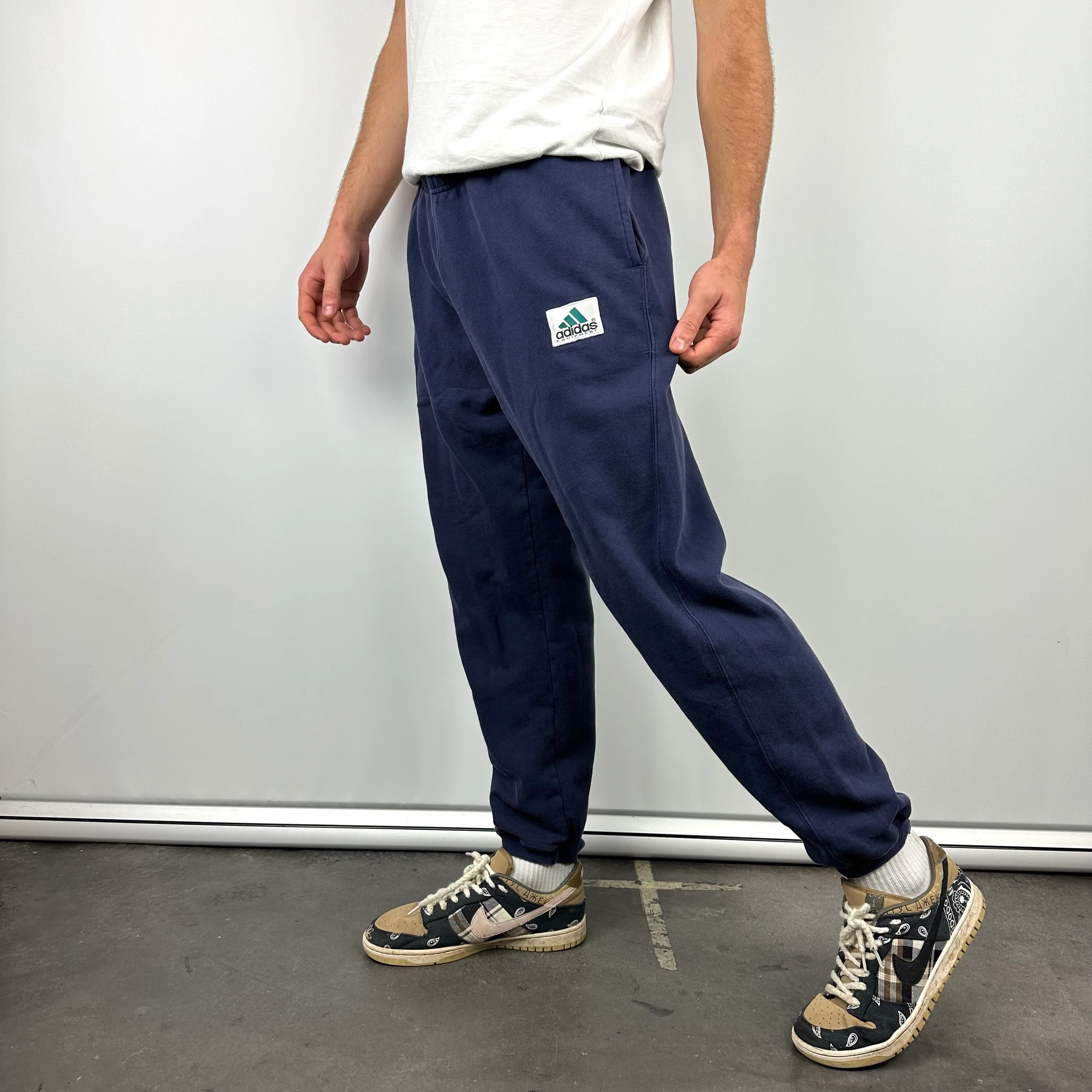 Adidas Equipment Navy Embroidered Spell Out Track Pants (L) - Image 7