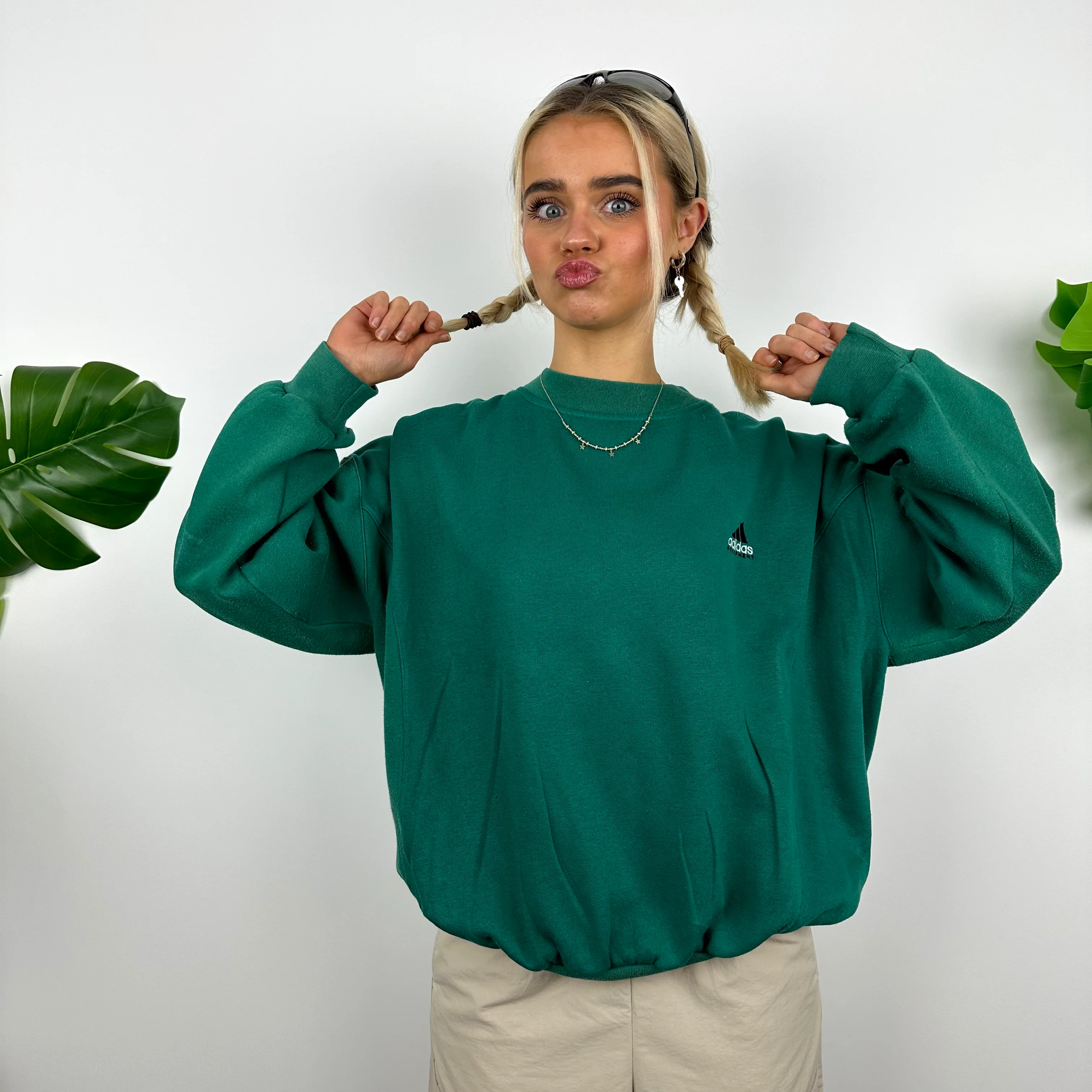 Adidas Equipment RARE Green Embroidered Spell Out Sweatshirt (M) - Image 5
