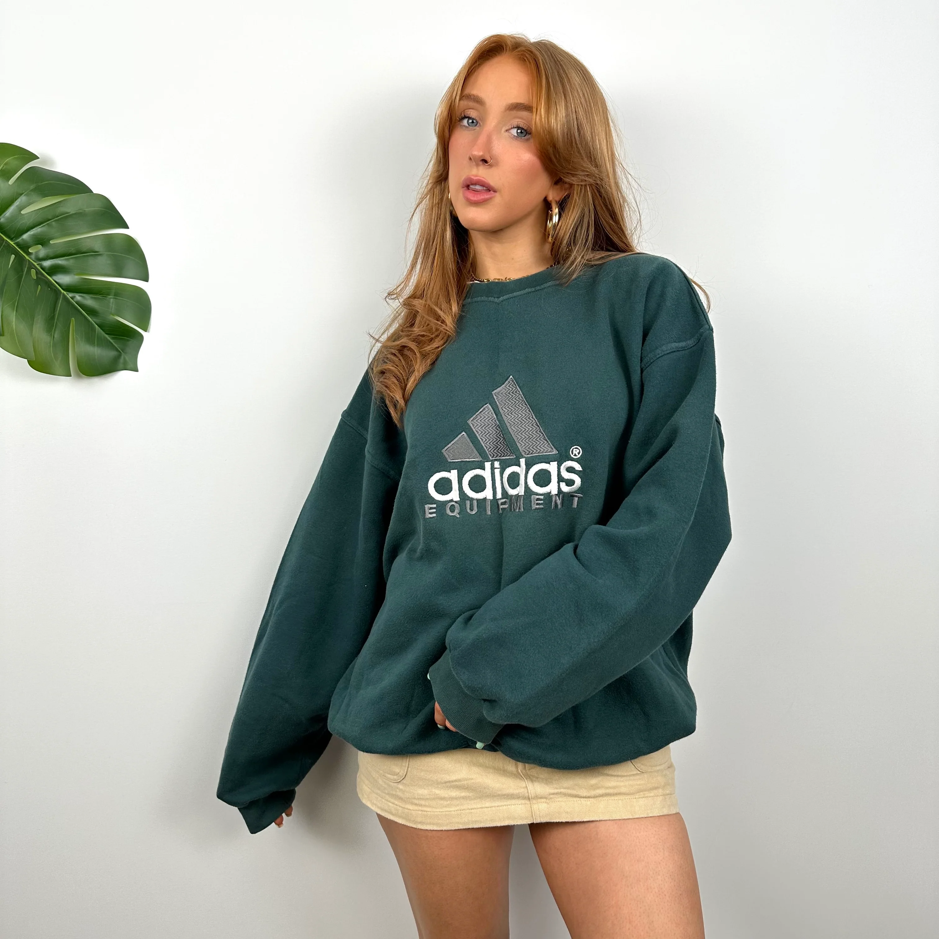 Adidas Equipment RARE Green Embroidered Spell Out Sweatshirt (L) - Image 5