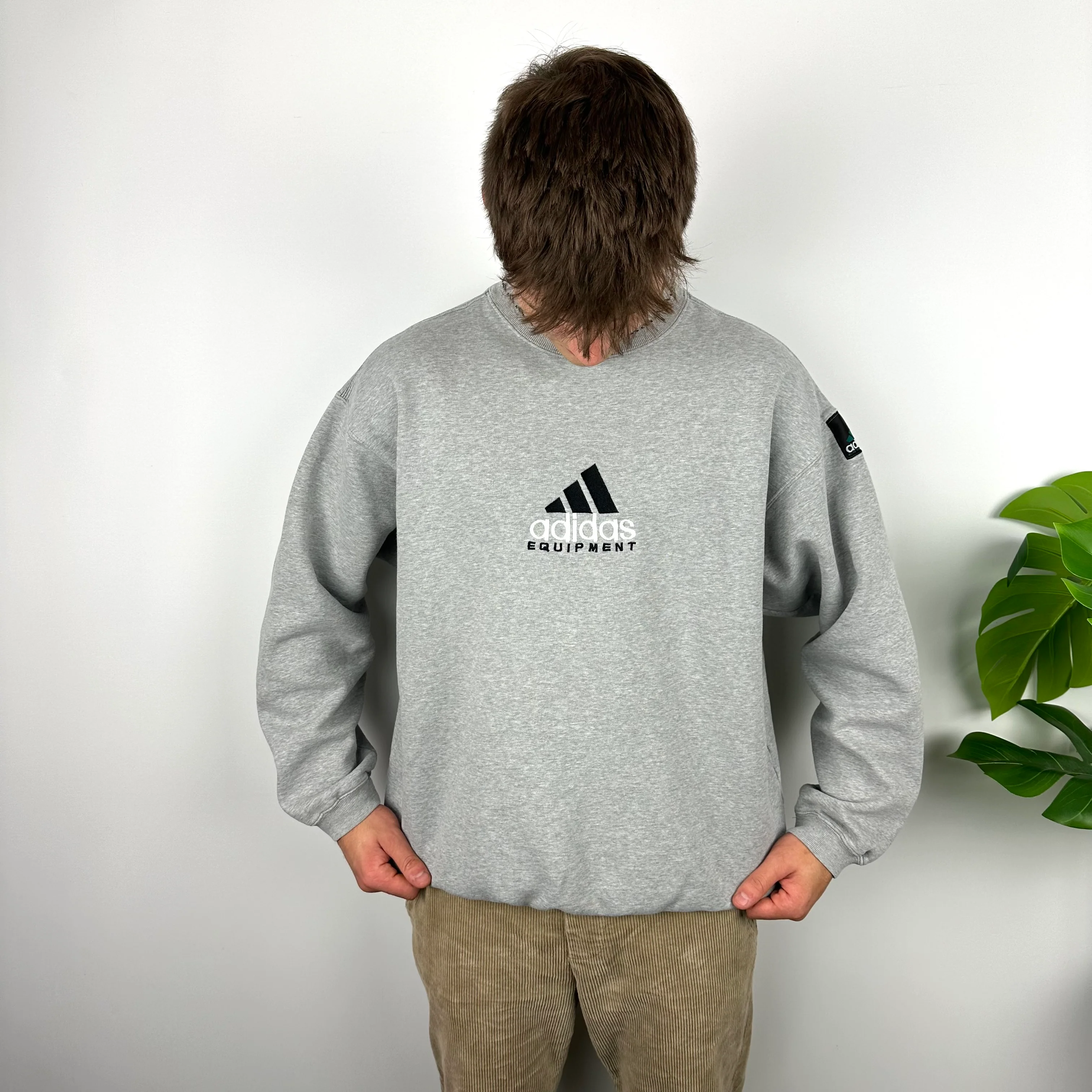 Adidas Equipment RARE Grey Embroidered Spell Out Sweatshirt (L) - Image 7