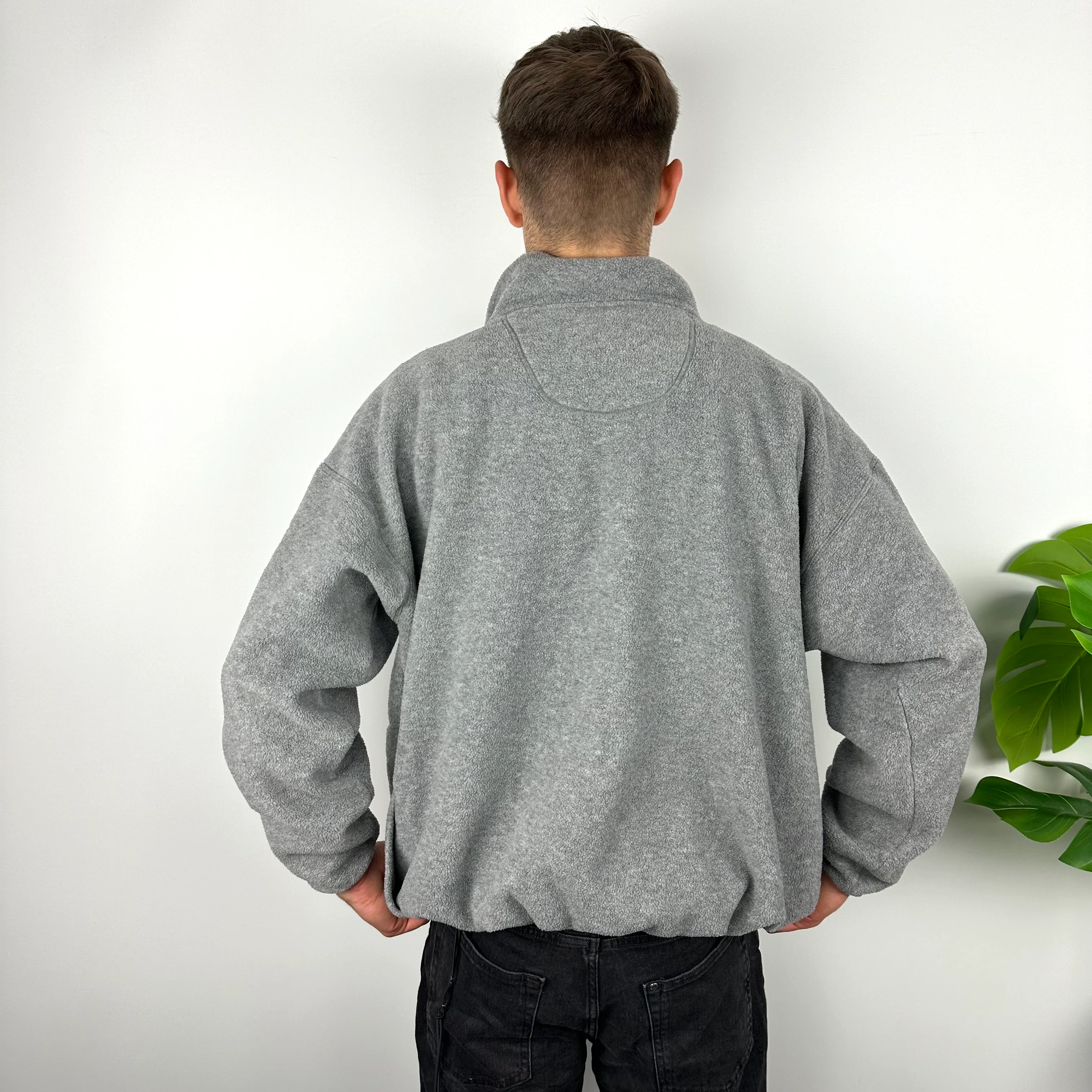 Adidas Equipment RARE Grey Embroidered Spell Out Teddy Bear Fleece Quarter Zip Sweatshirt (XL) - Image 4