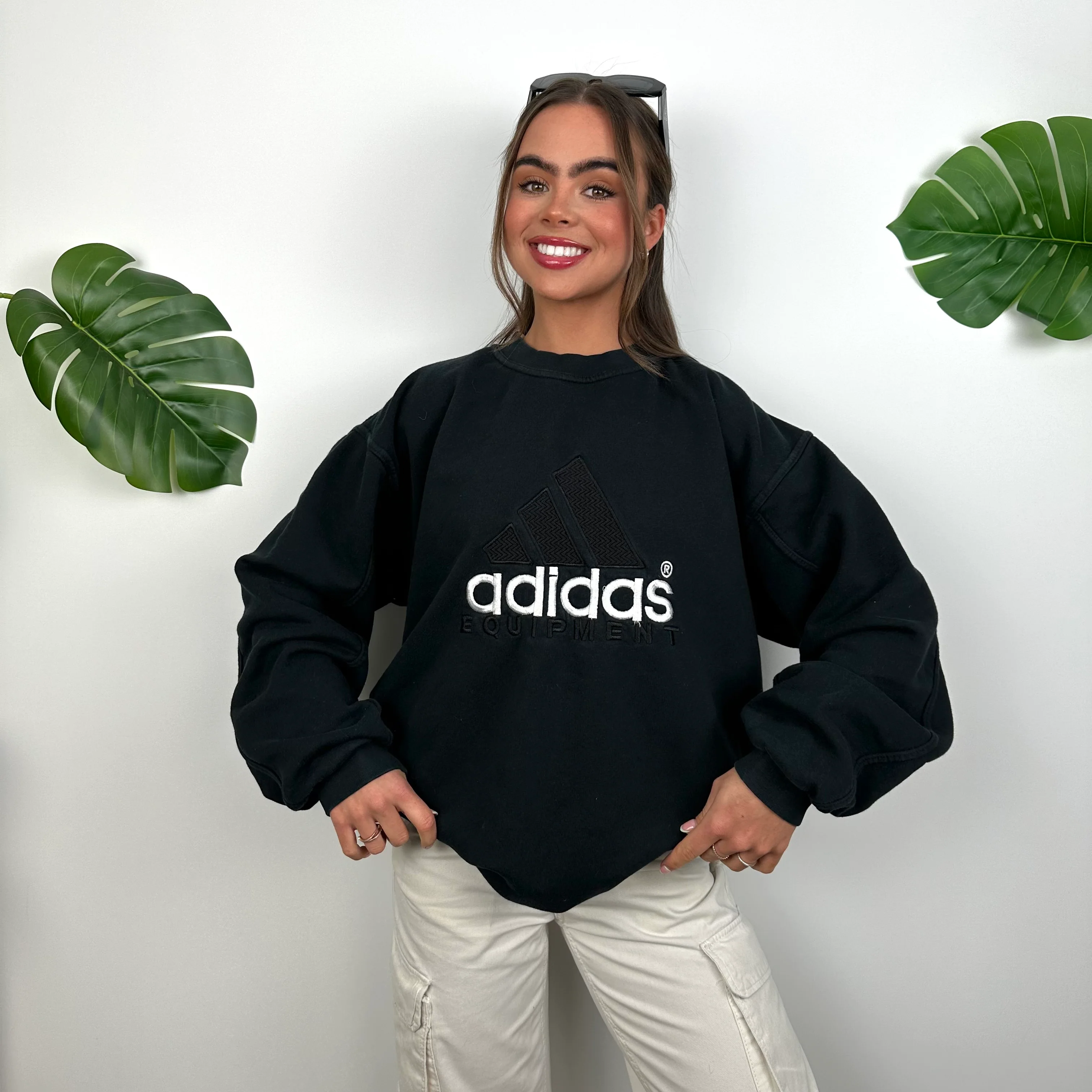 Adidas Equipment RARE Navy Embroidered Spell Out Sweatshirt (L) - Image 2