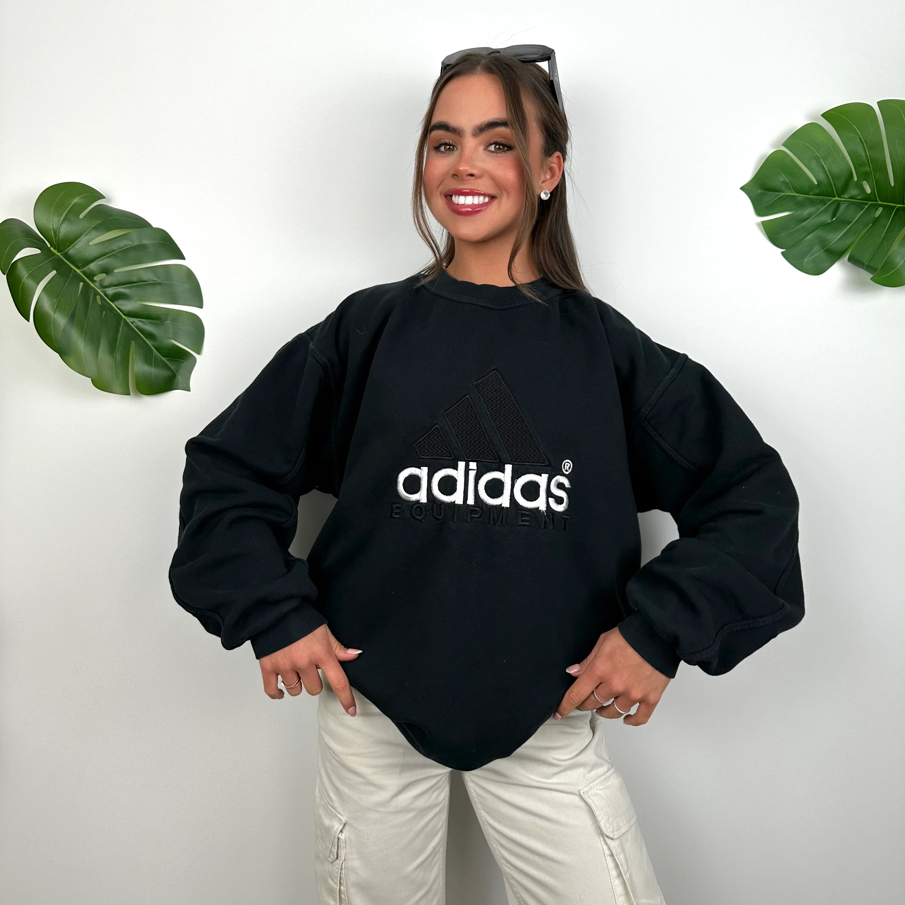 Adidas Equipment RARE Navy Embroidered Spell Out Sweatshirt (L) - Image 4